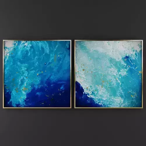 Art35 two gold abstract paintings