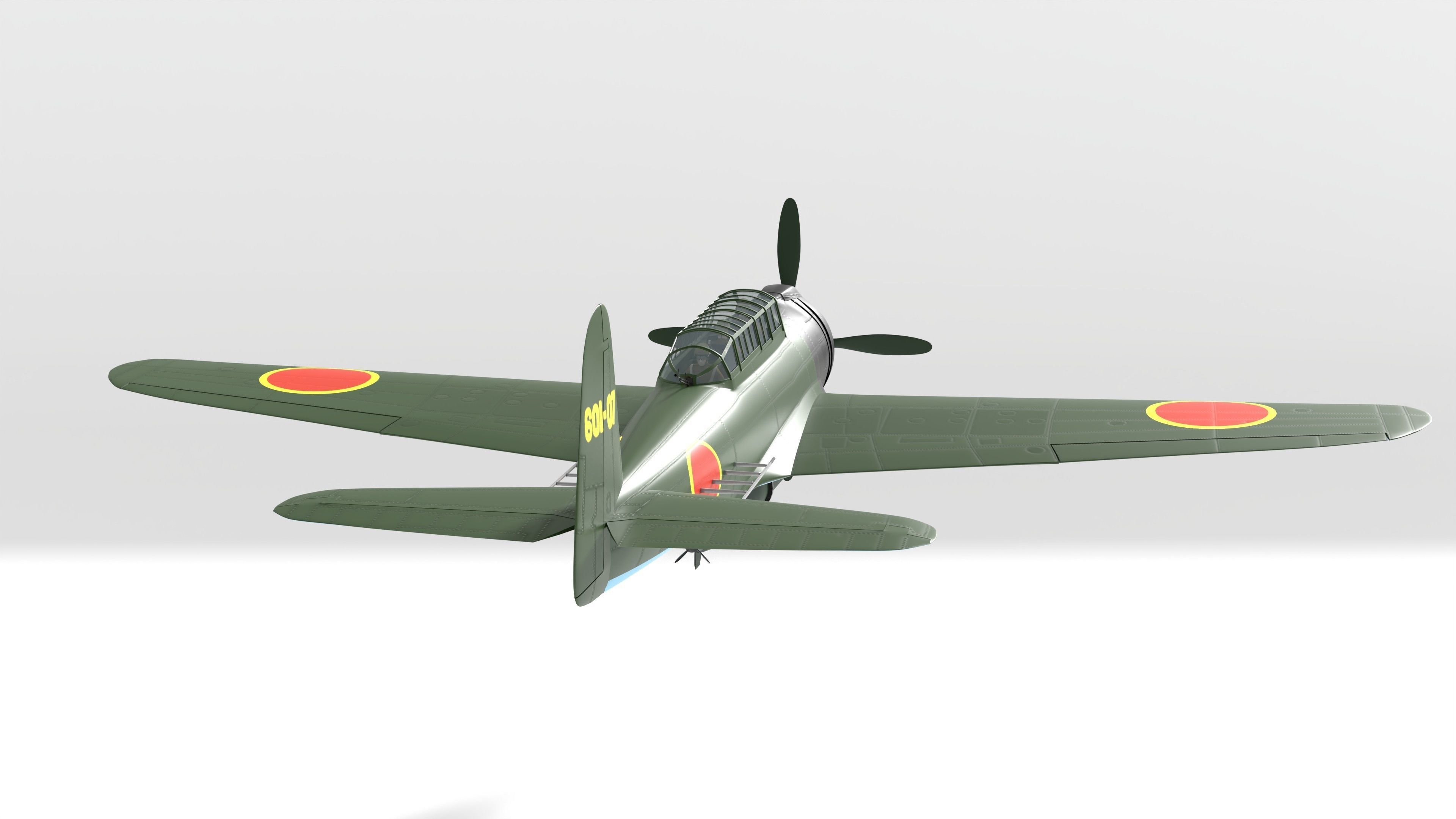 Nakajima B6N Tenzan - very simple model 3D model_7