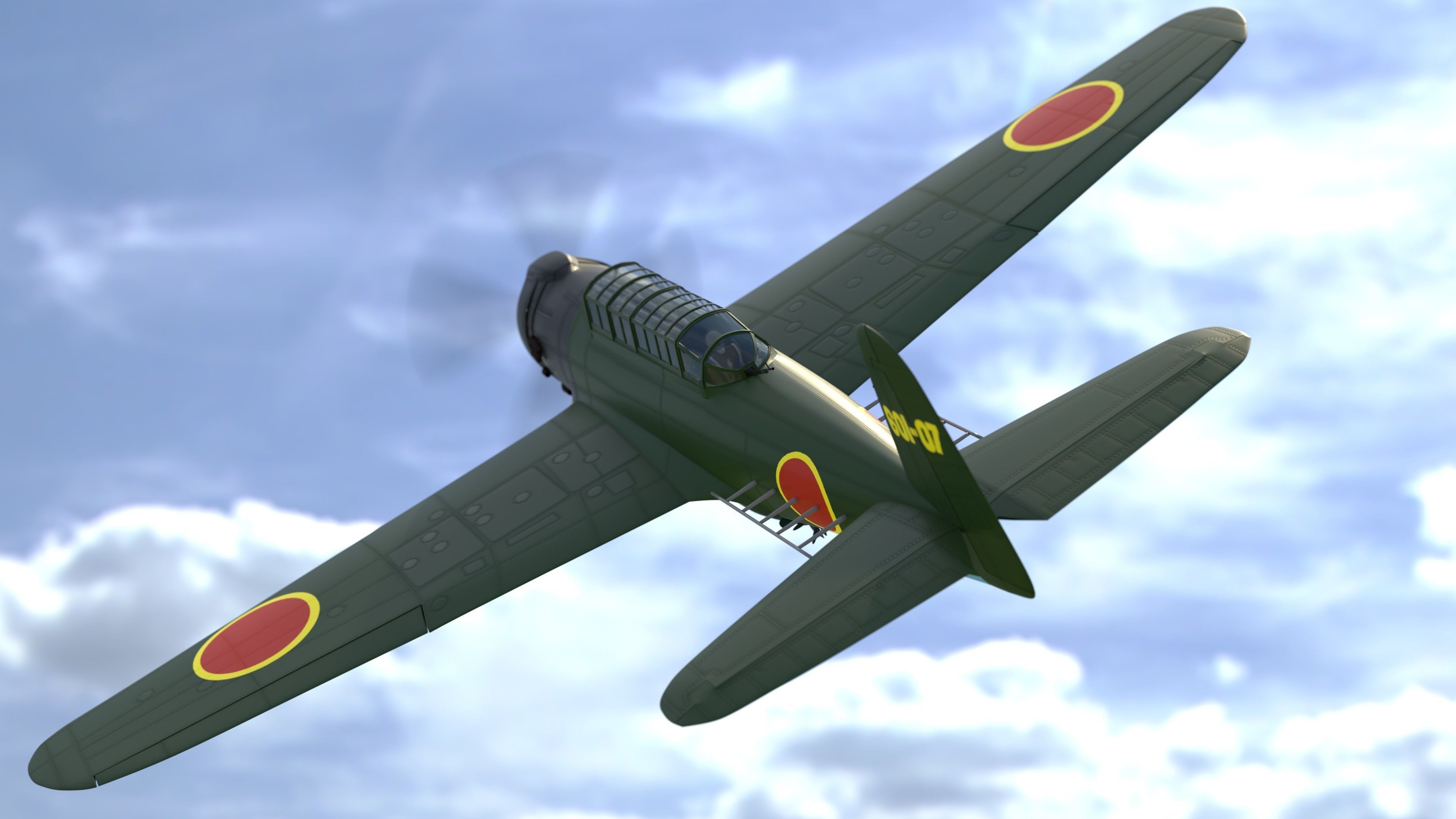Nakajima B6N Tenzan - very simple model 3D model_4