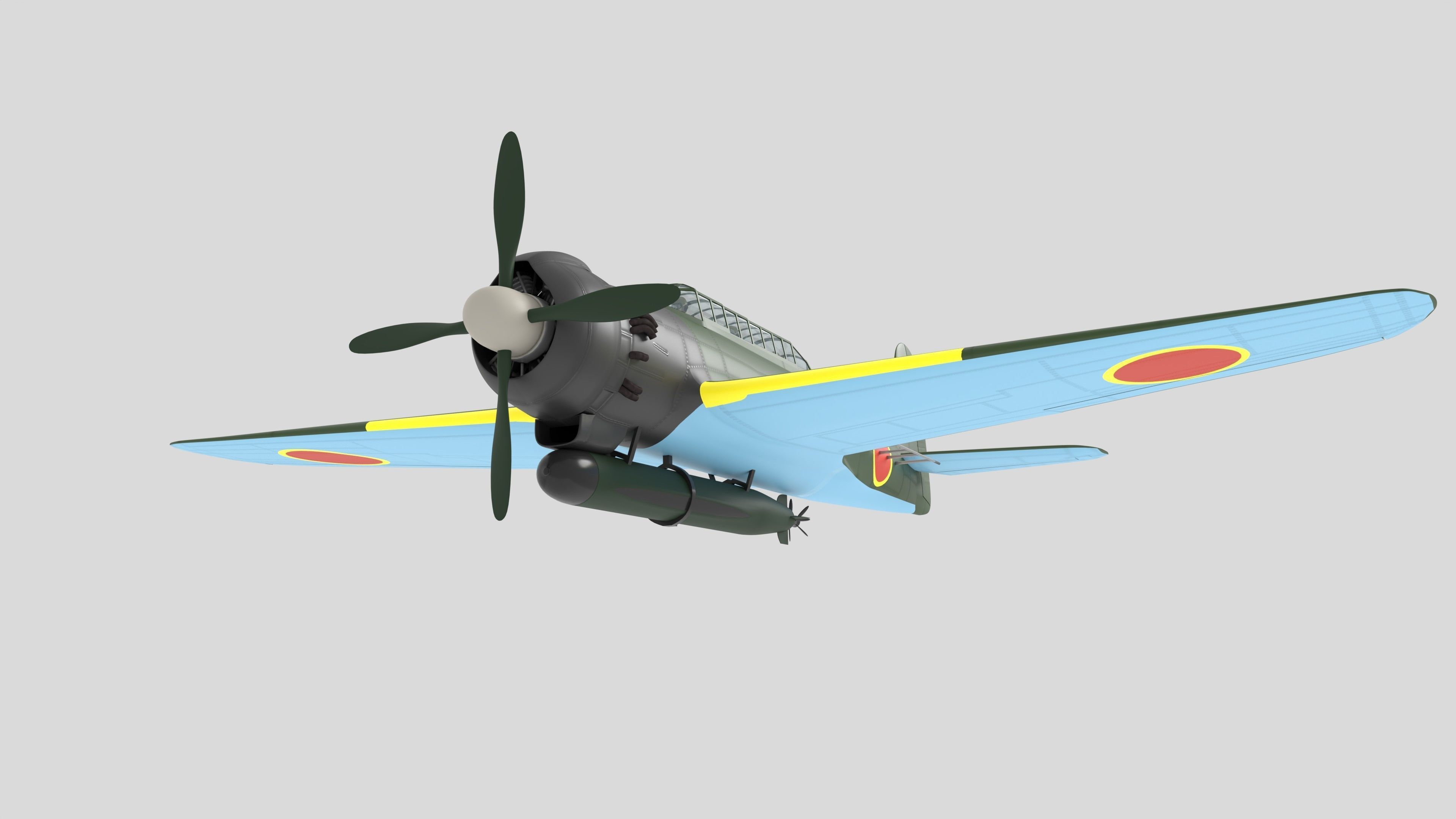 Nakajima B6N Tenzan - very simple model 3D model_8