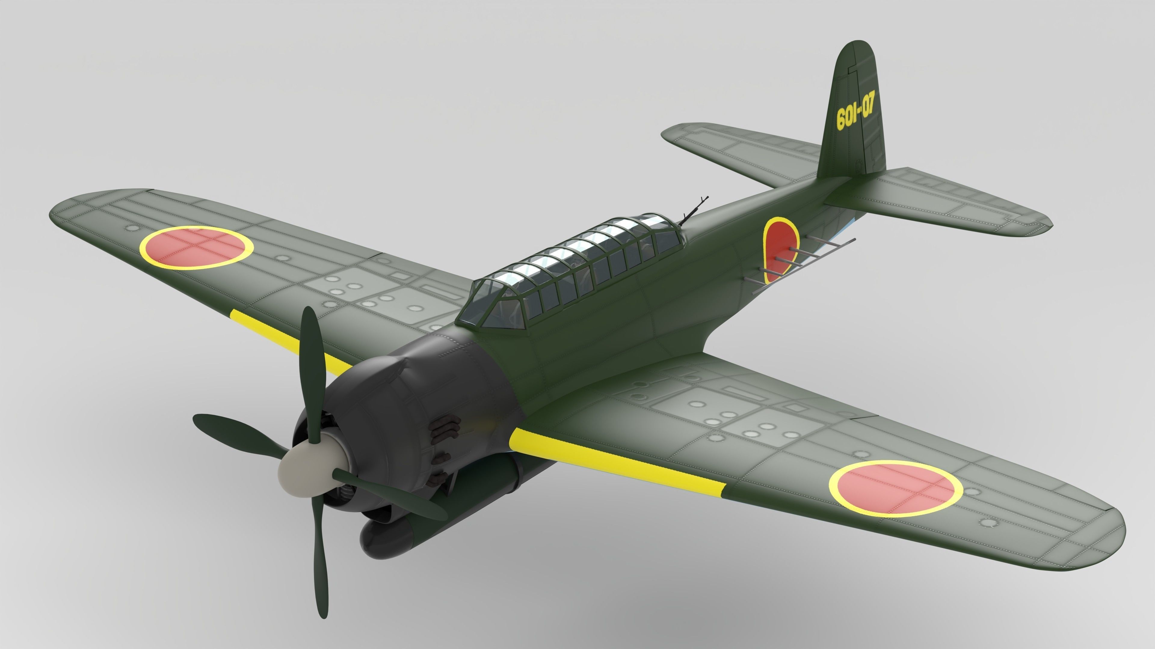Nakajima B6N Tenzan - very simple model 3D model_5