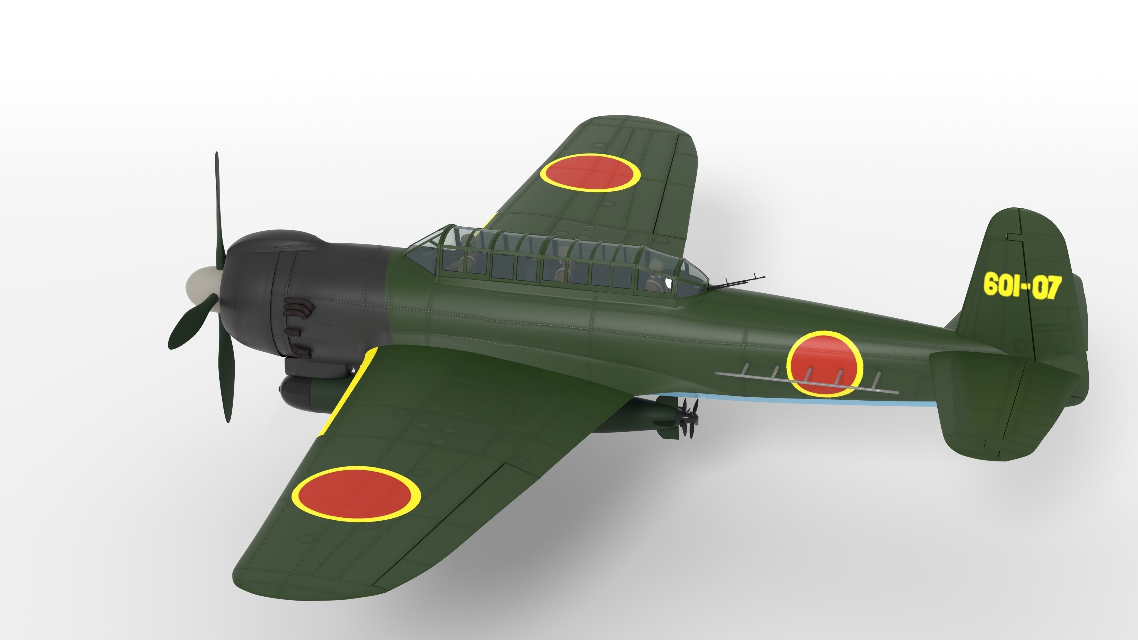 Nakajima B6N Tenzan - very simple model 3D model_1
