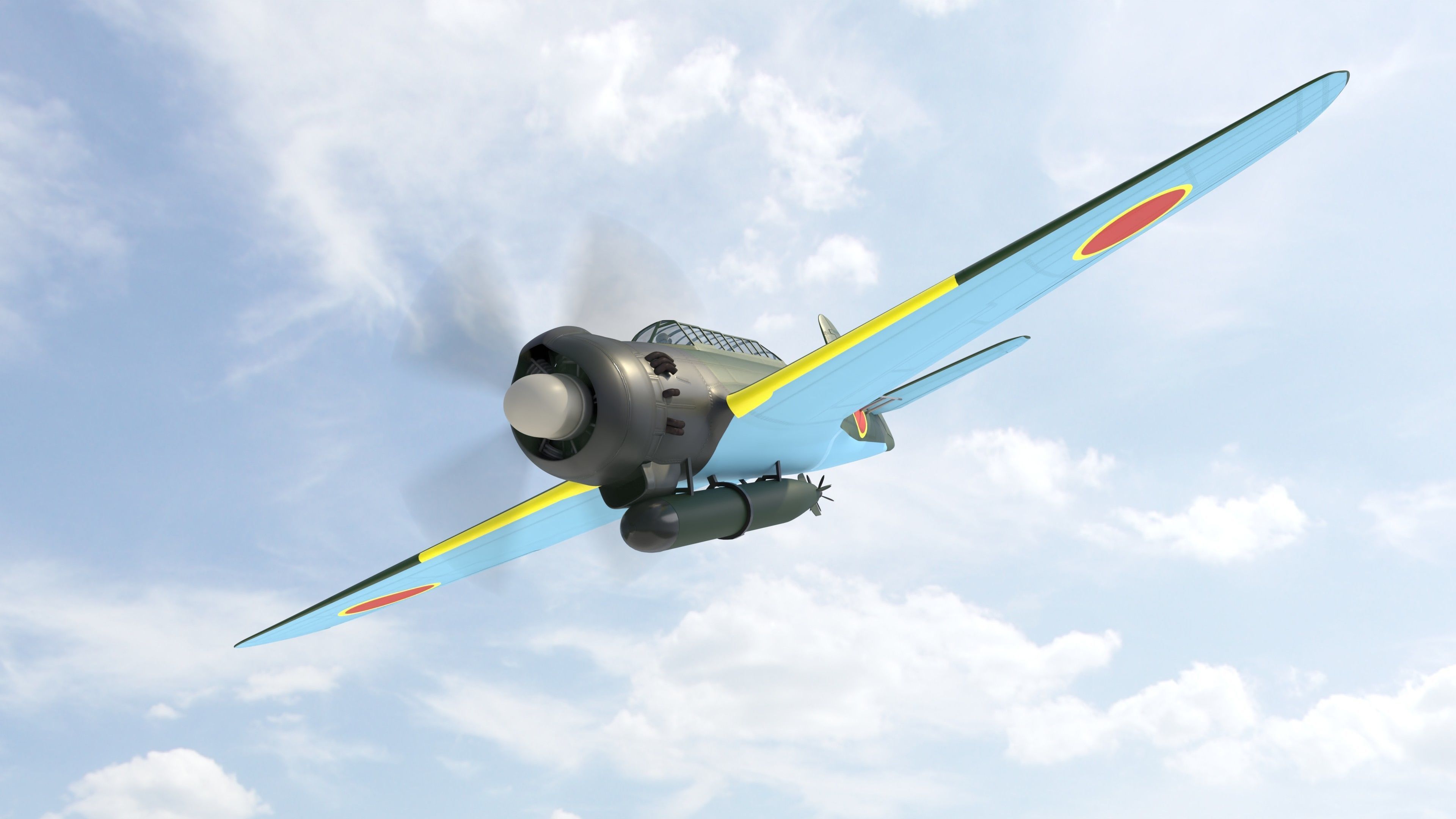 Nakajima B6N Tenzan - very simple model 3D model_2