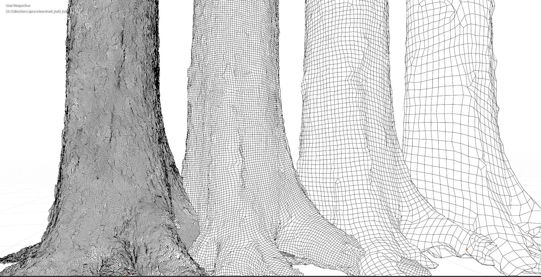 Spruce Tree Trunk Low-poly 3D model_13