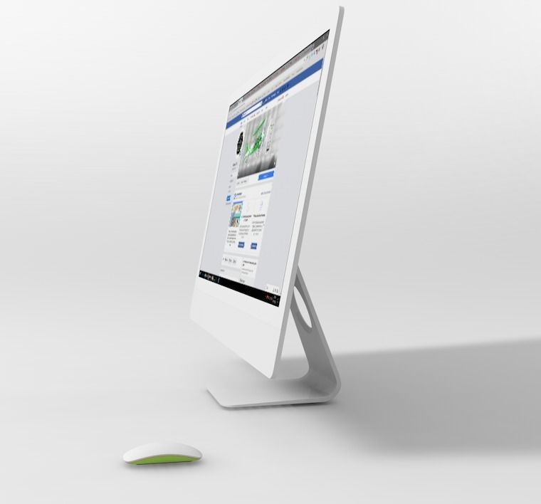 I-mac pro Apple de escritorio 3D model_2