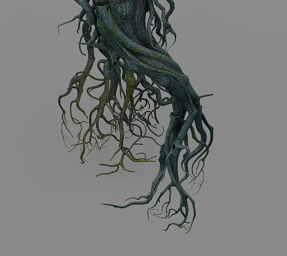 Mountain plants - big tree roots 3D model