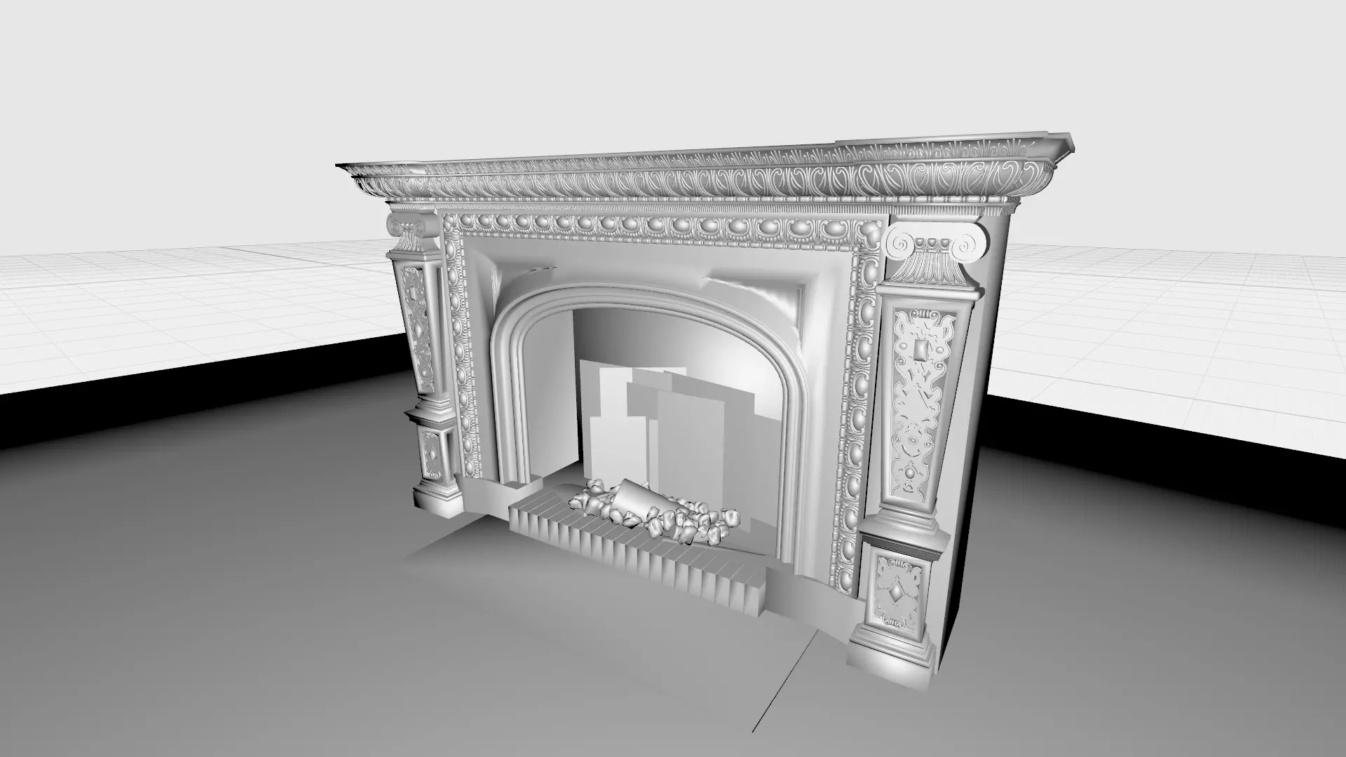 Fireplace 3D model_0