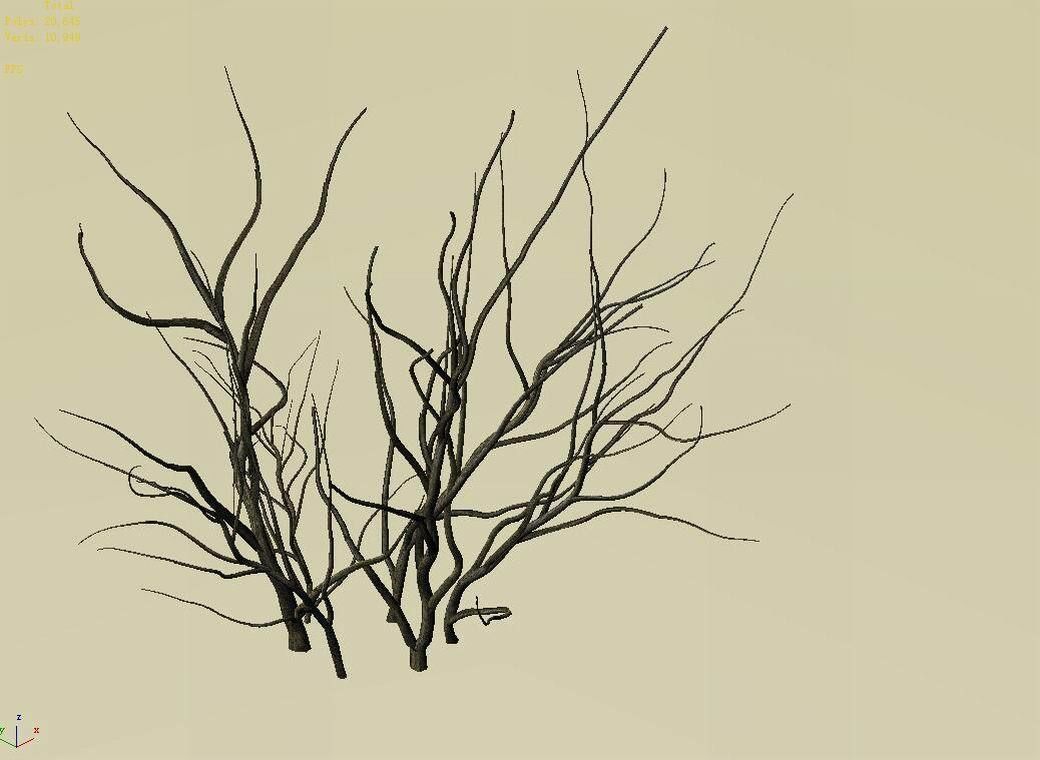 Mountain plants - dry shrubs 03 3D model_3