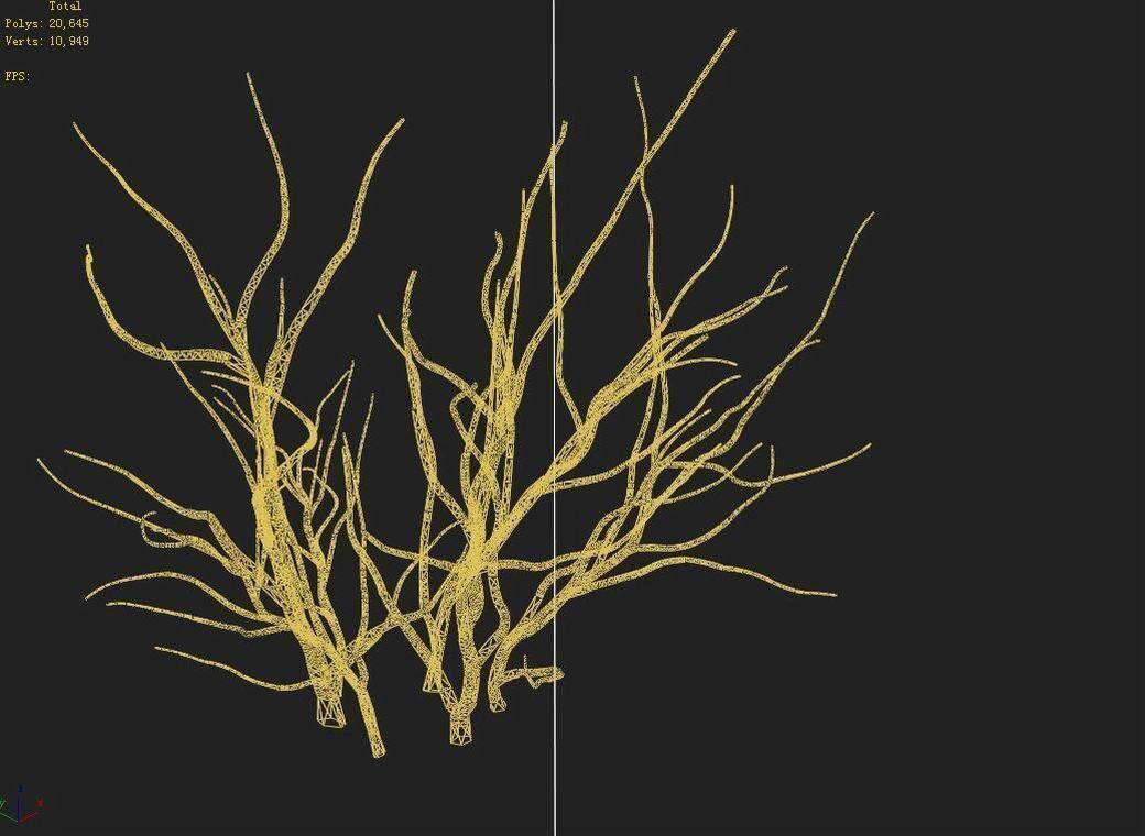 Mountain plants - dry shrubs 03 3D model_2