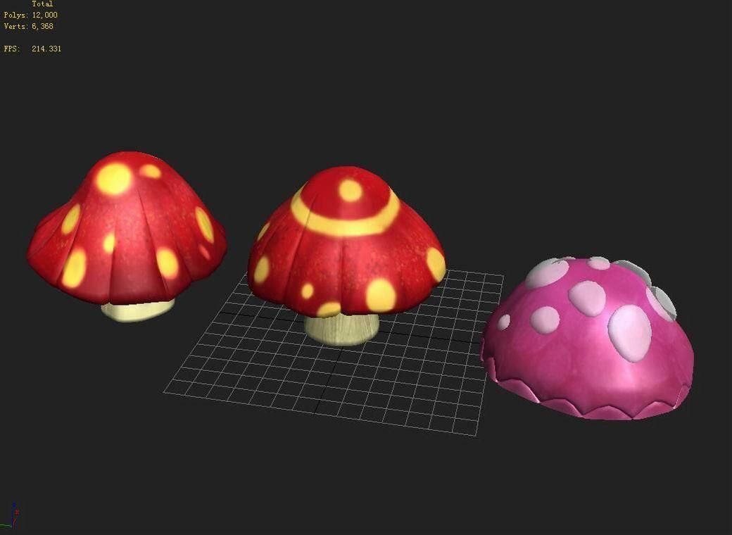 One hundred thousand mountains - mushrooms 01 3D model_7