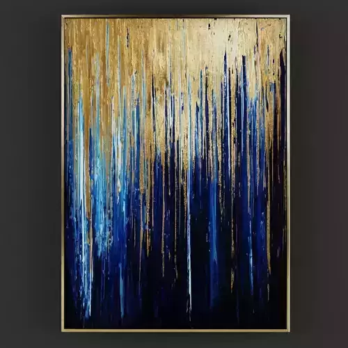 Art47 abstract painting with gold drips