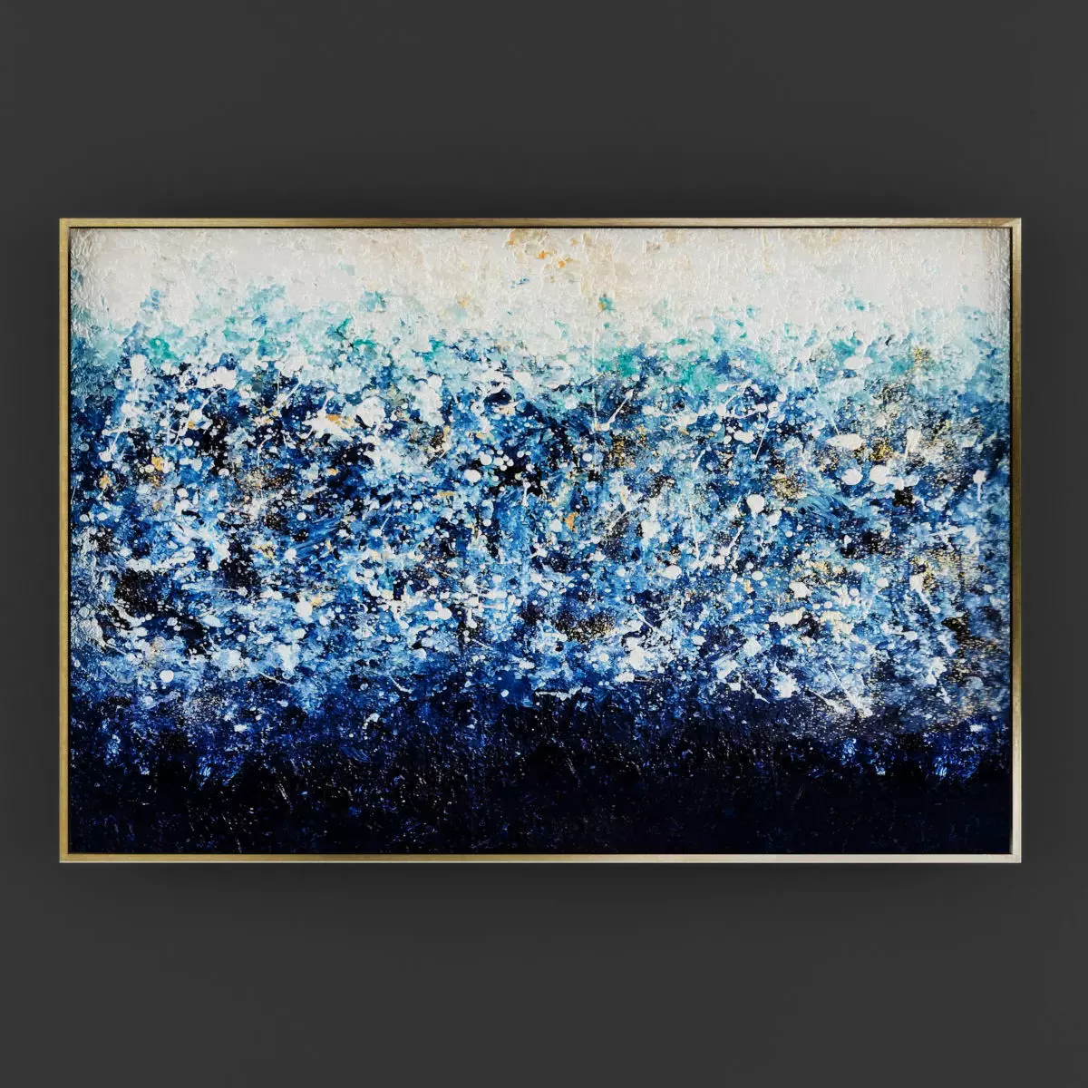 Art48 abstract painting in gold frame Low-poly 3D model_0