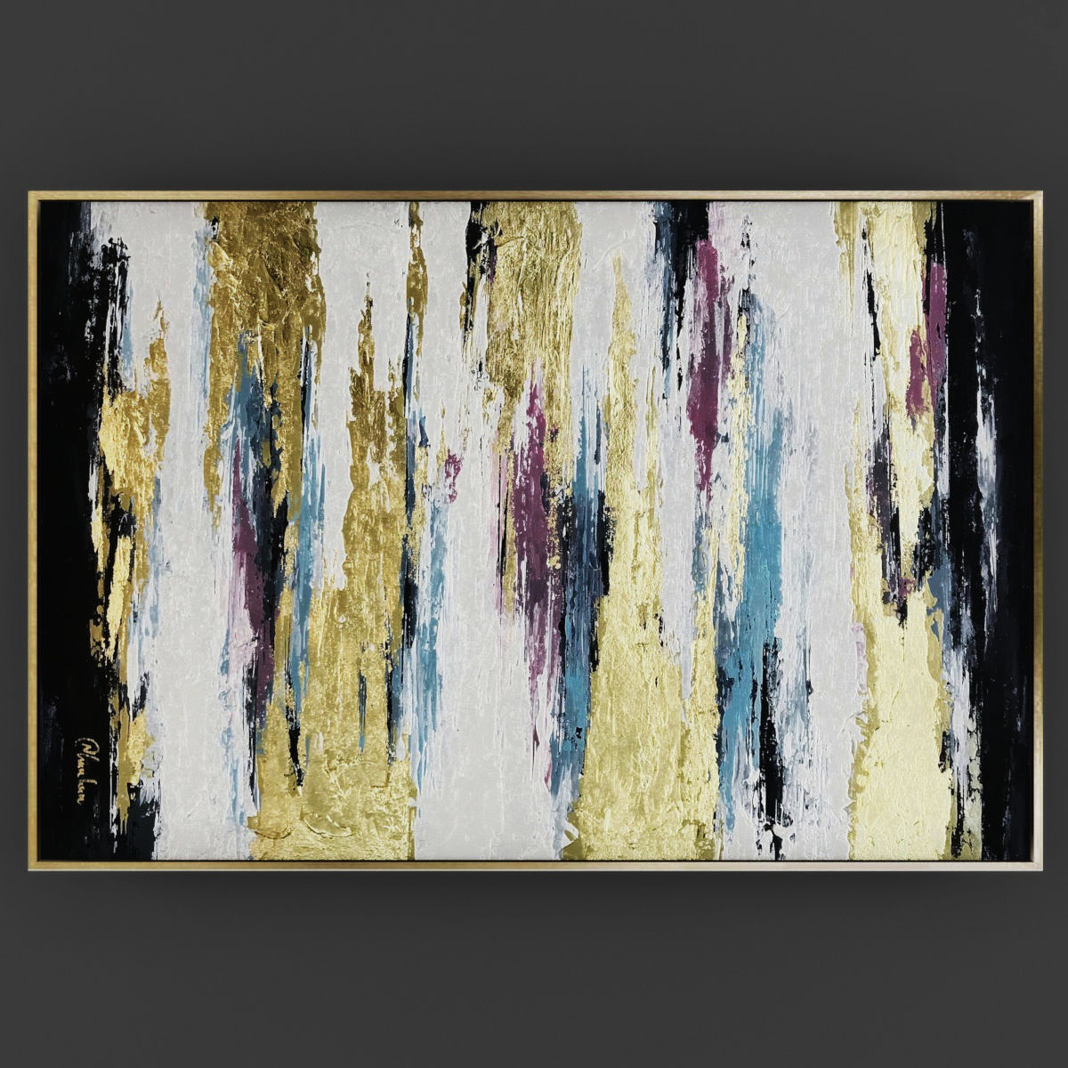 Art50 gold and abstract painting Low-poly 3D model_2