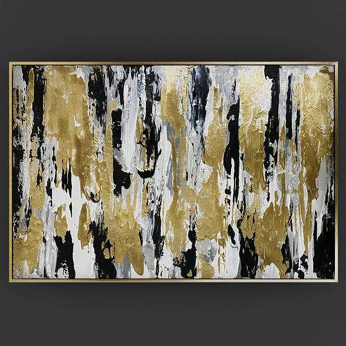 Art50 gold and abstract painting Low-poly 3D model