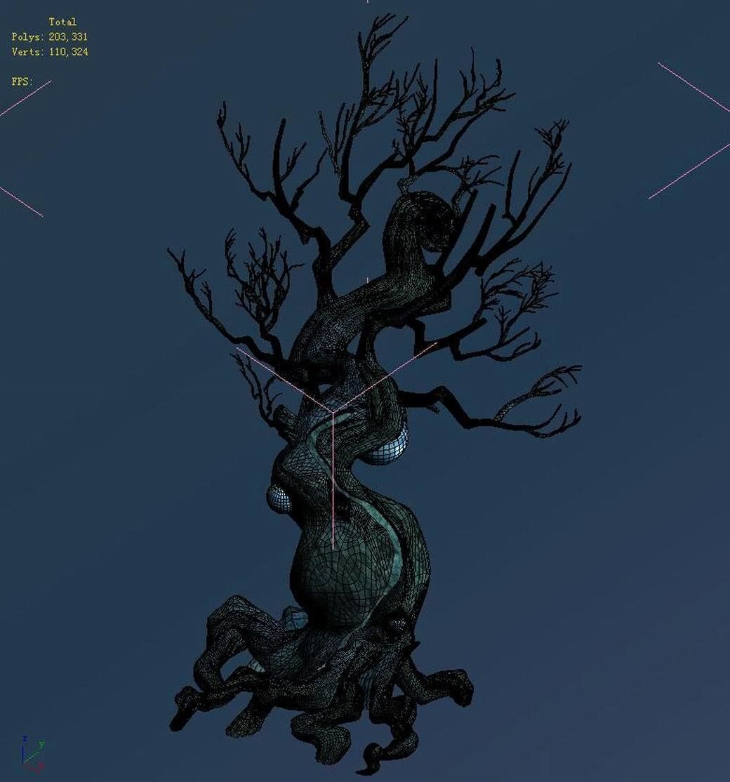 Crystal Swamp - weird tree 03 3D model_3