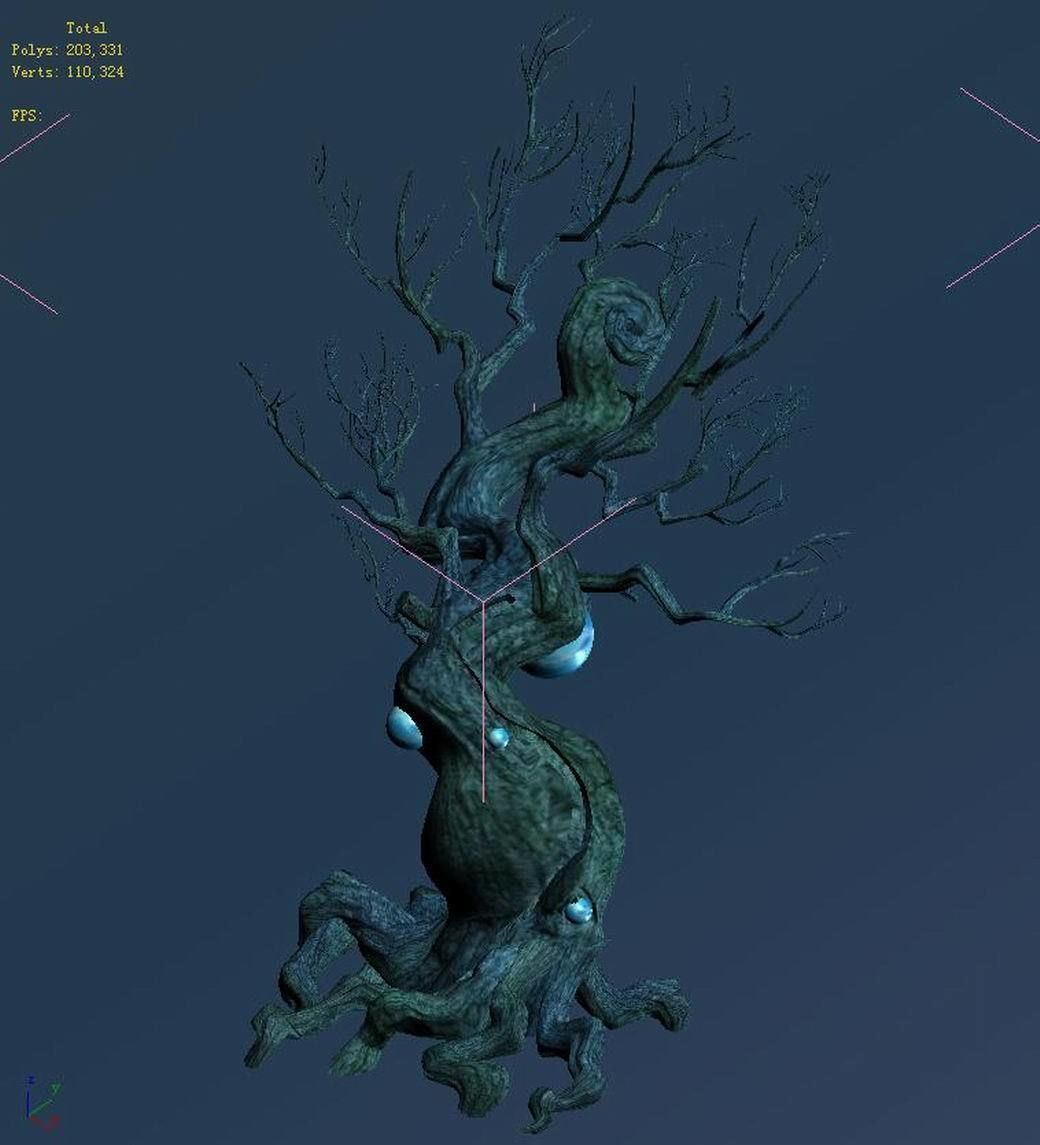 Crystal Swamp - weird tree 03 3D model_4