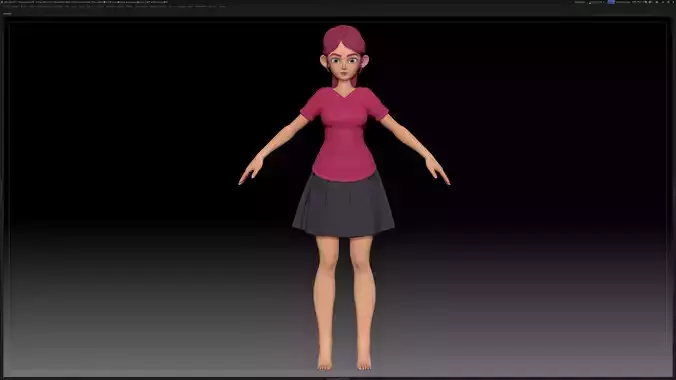 ZBrush Stylized Character Girl Base Mesh - Amy Girl Style 23