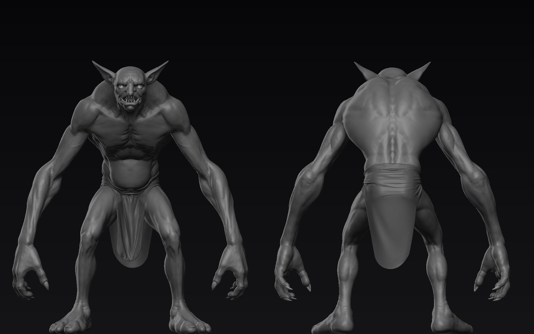 Goblin Zbrush High Poly 3D model_14