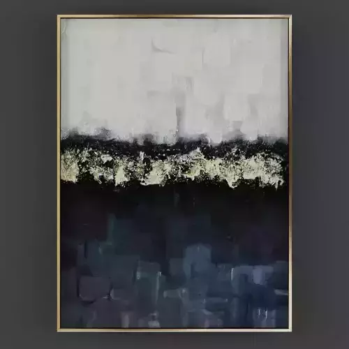 Art55 abstract painting with gold frame