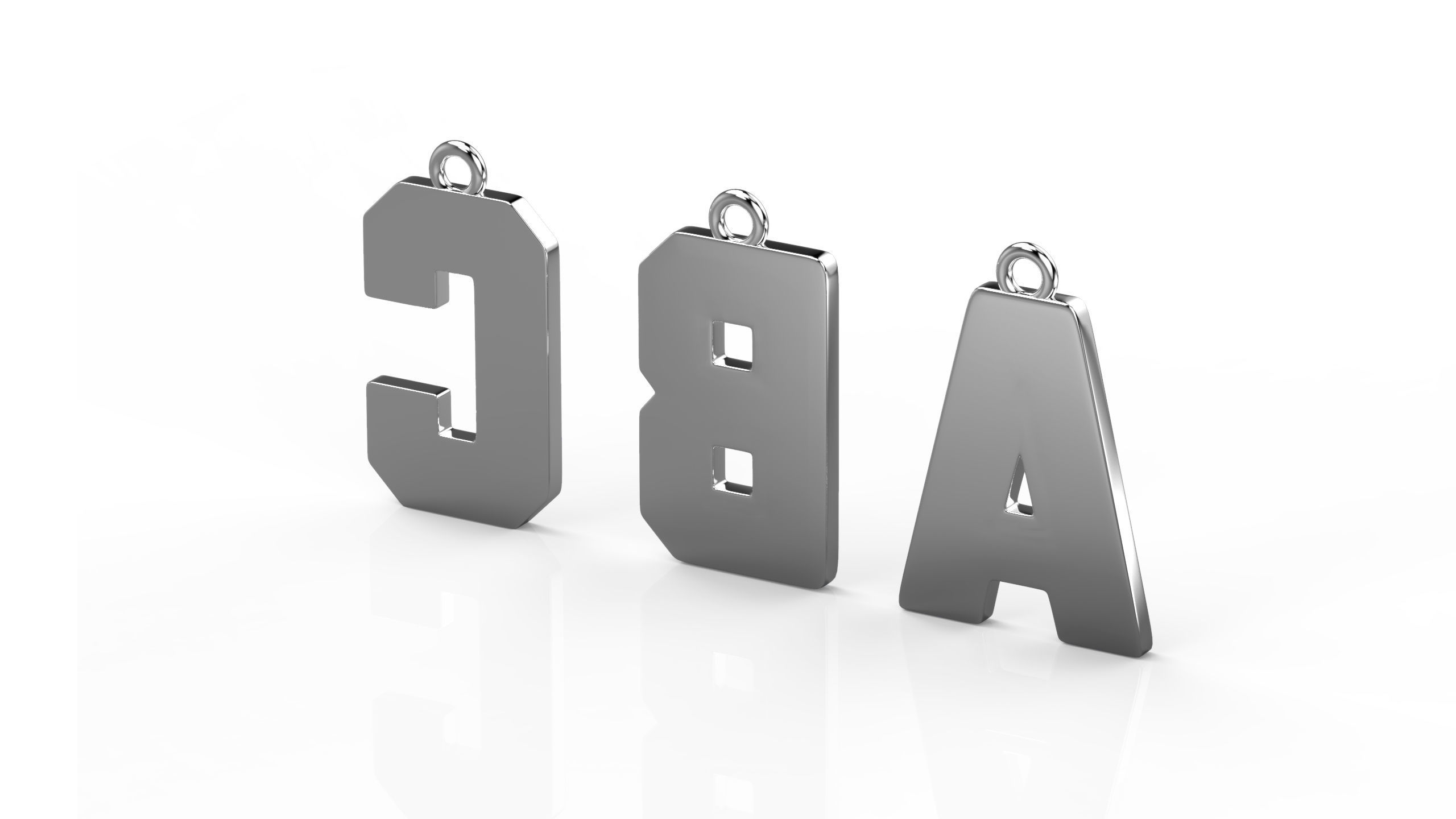 Alphabet 3D Model Collection metal shelf 3D print model_9