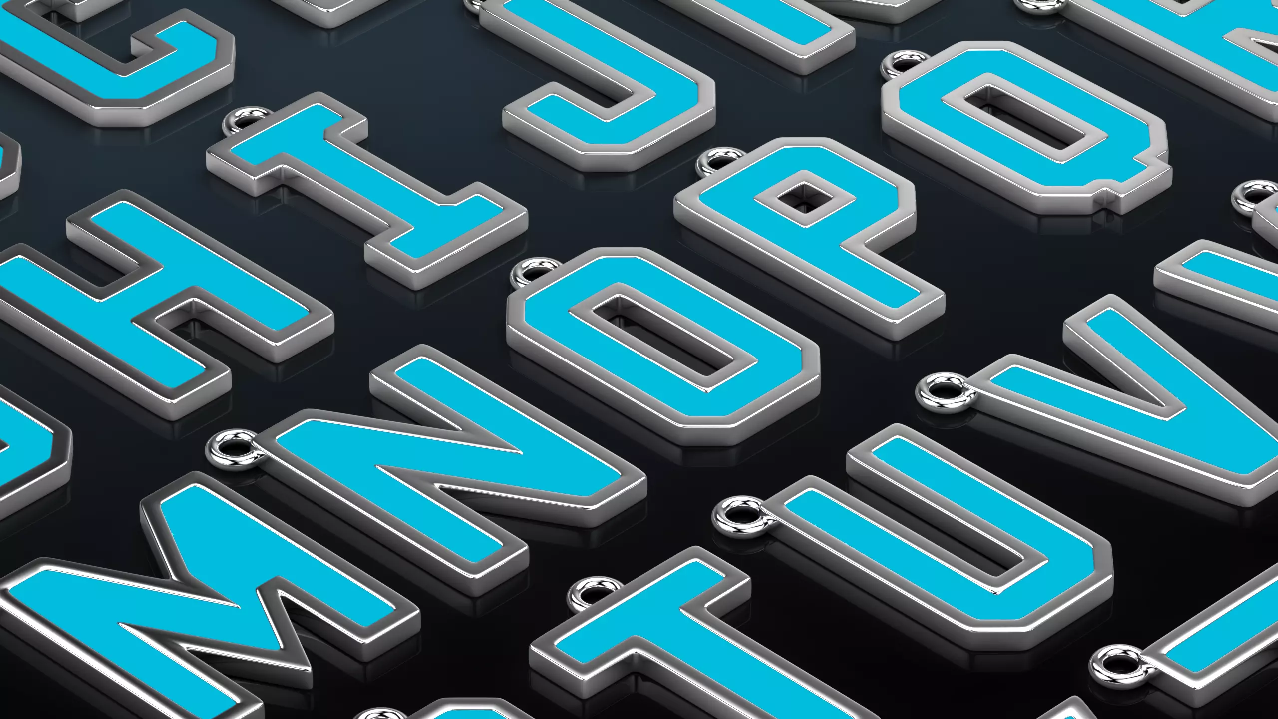 Alphabet 3D Model Collection metal shelf 3D print model_0