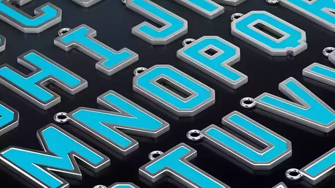 Alphabet 3D Model Collection metal shelf