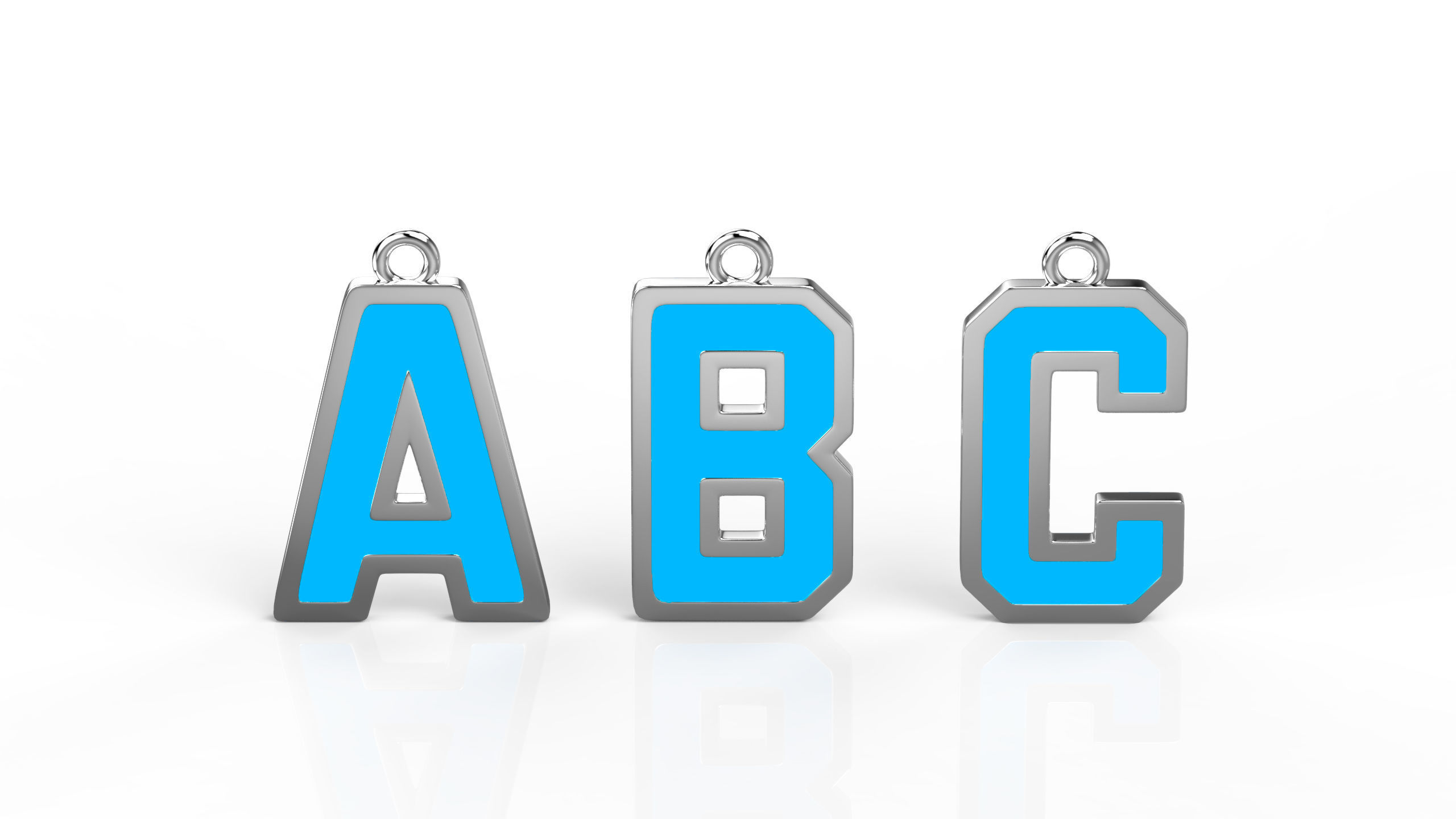 Alphabet 3D Model Collection metal shelf 3D print model_2