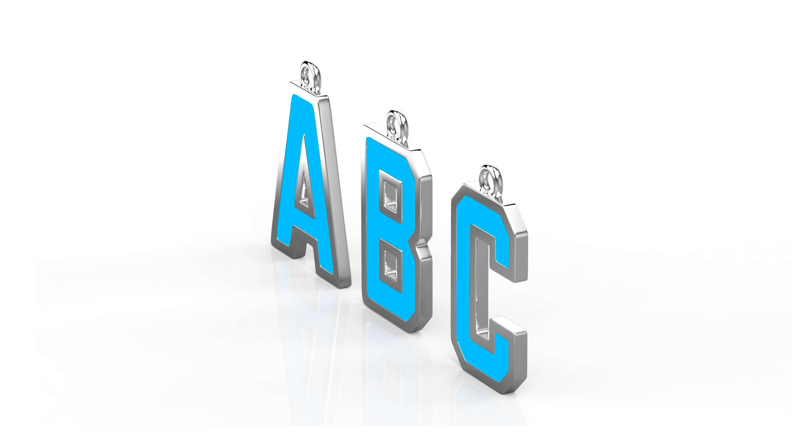 Alphabet 3D Model Collection metal shelf 3D print model_4