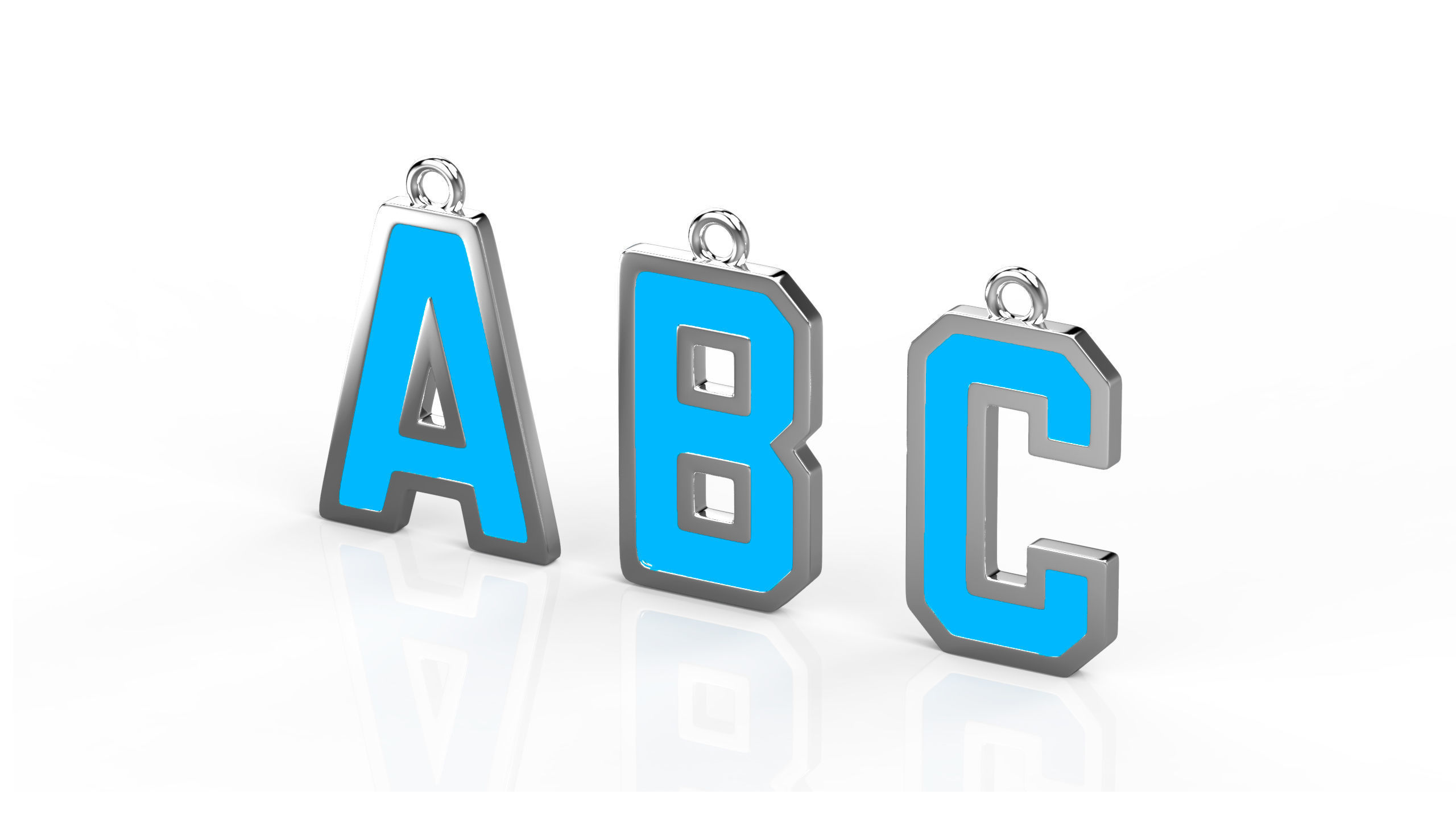 Alphabet 3D Model Collection metal shelf 3D print model_3