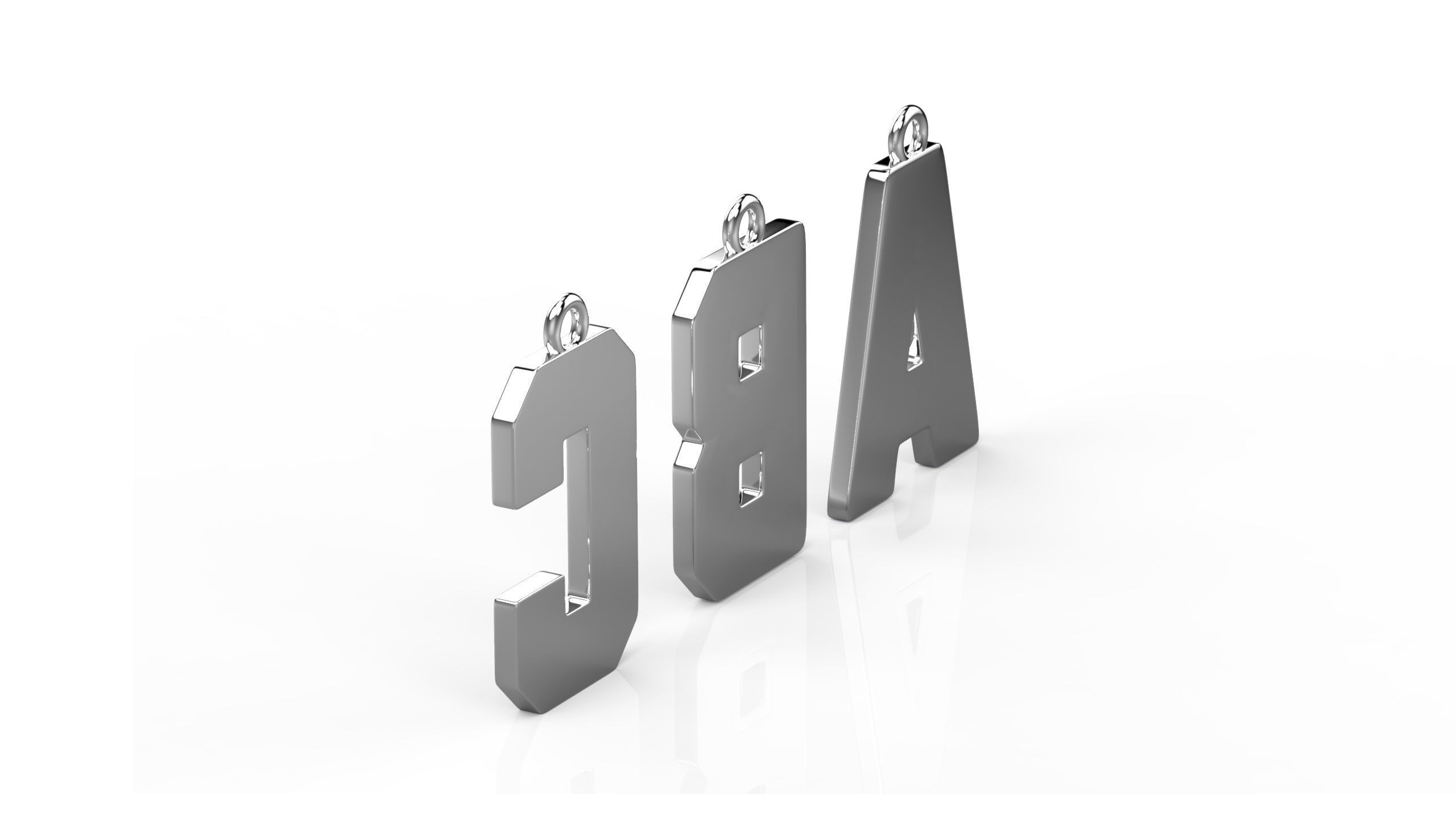 Alphabet 3D Model Collection metal shelf 3D print model_6