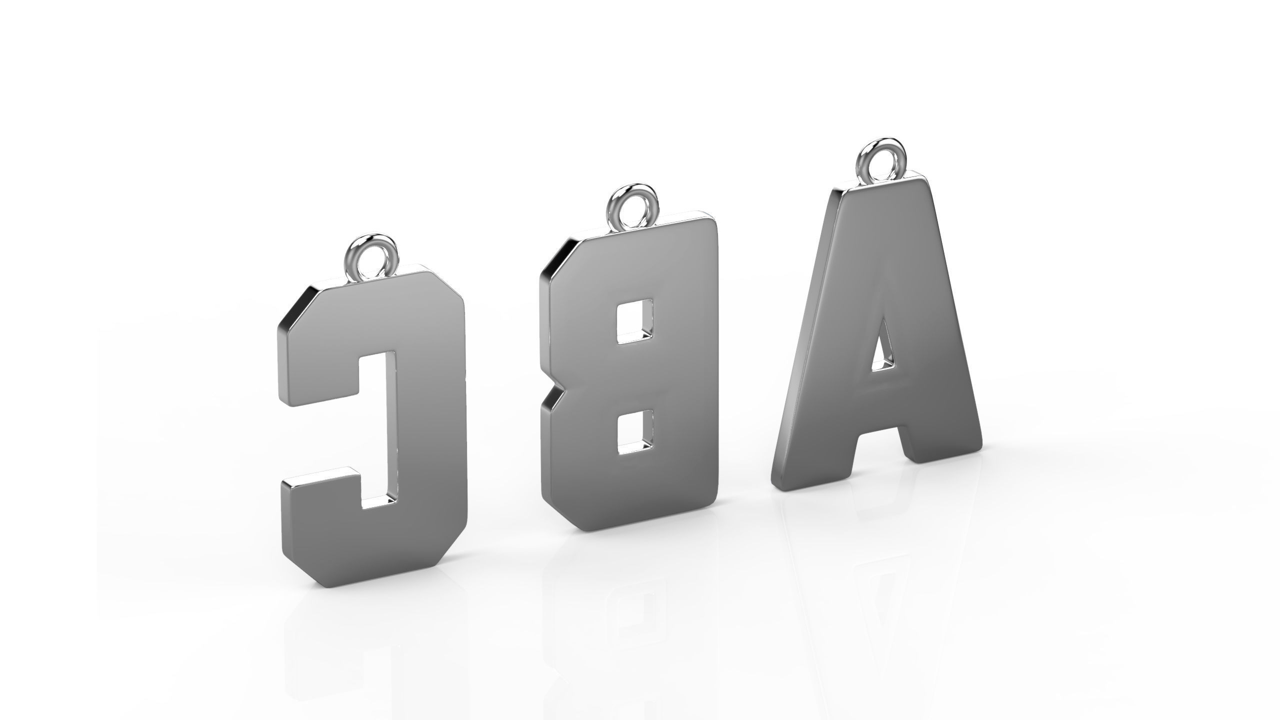 Alphabet 3D Model Collection metal shelf 3D print model_7