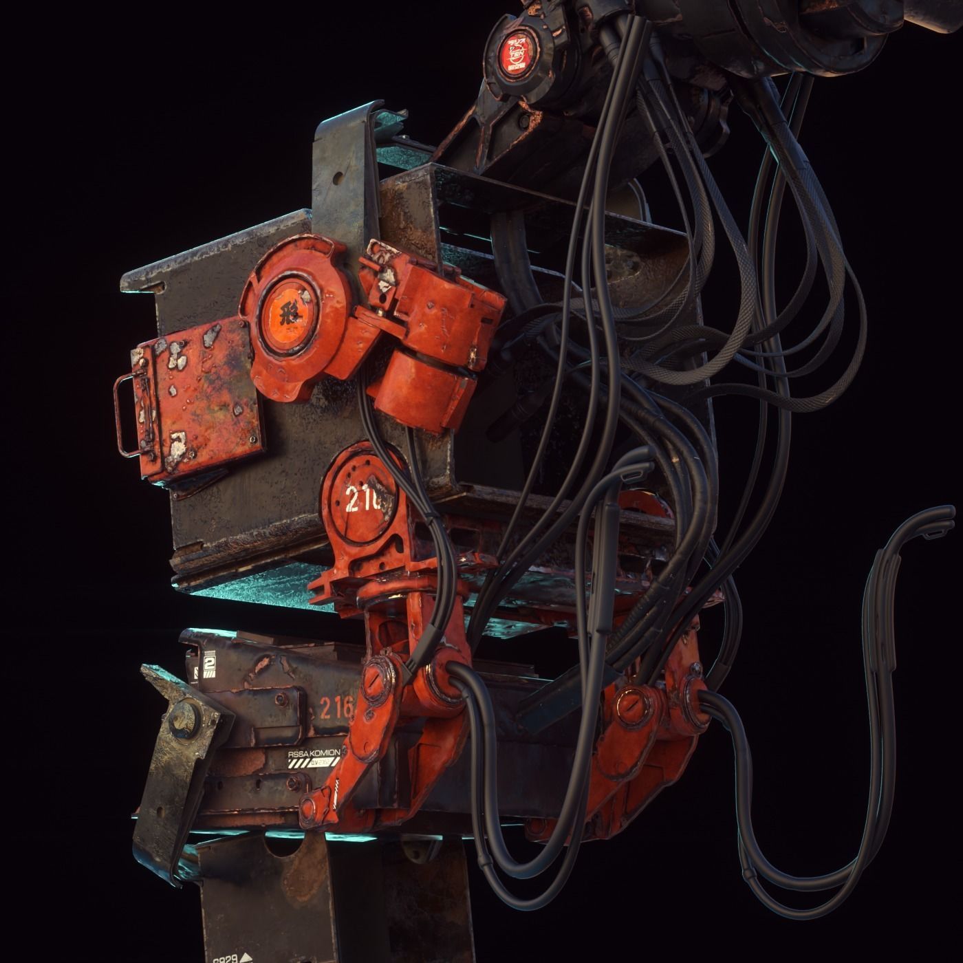 Cyberpunk Hacker Terminal V2 Low-poly 3D model_7