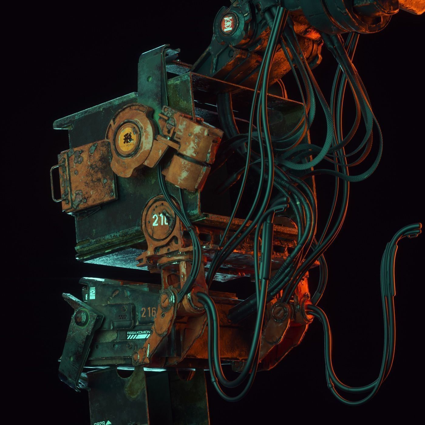 Cyberpunk Hacker Terminal V2 Low-poly 3D model_8