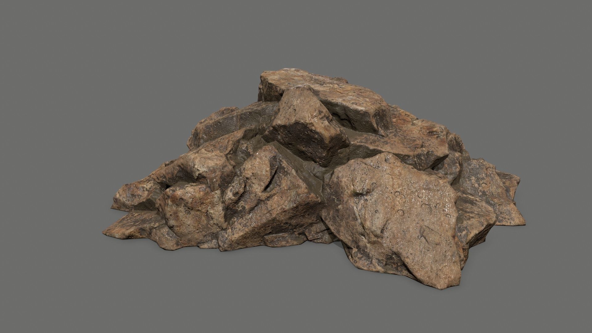 desert rock Low-poly 3D model_6