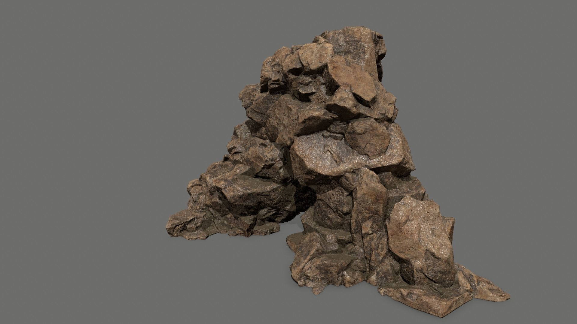 desert rock Low-poly 3D model_21