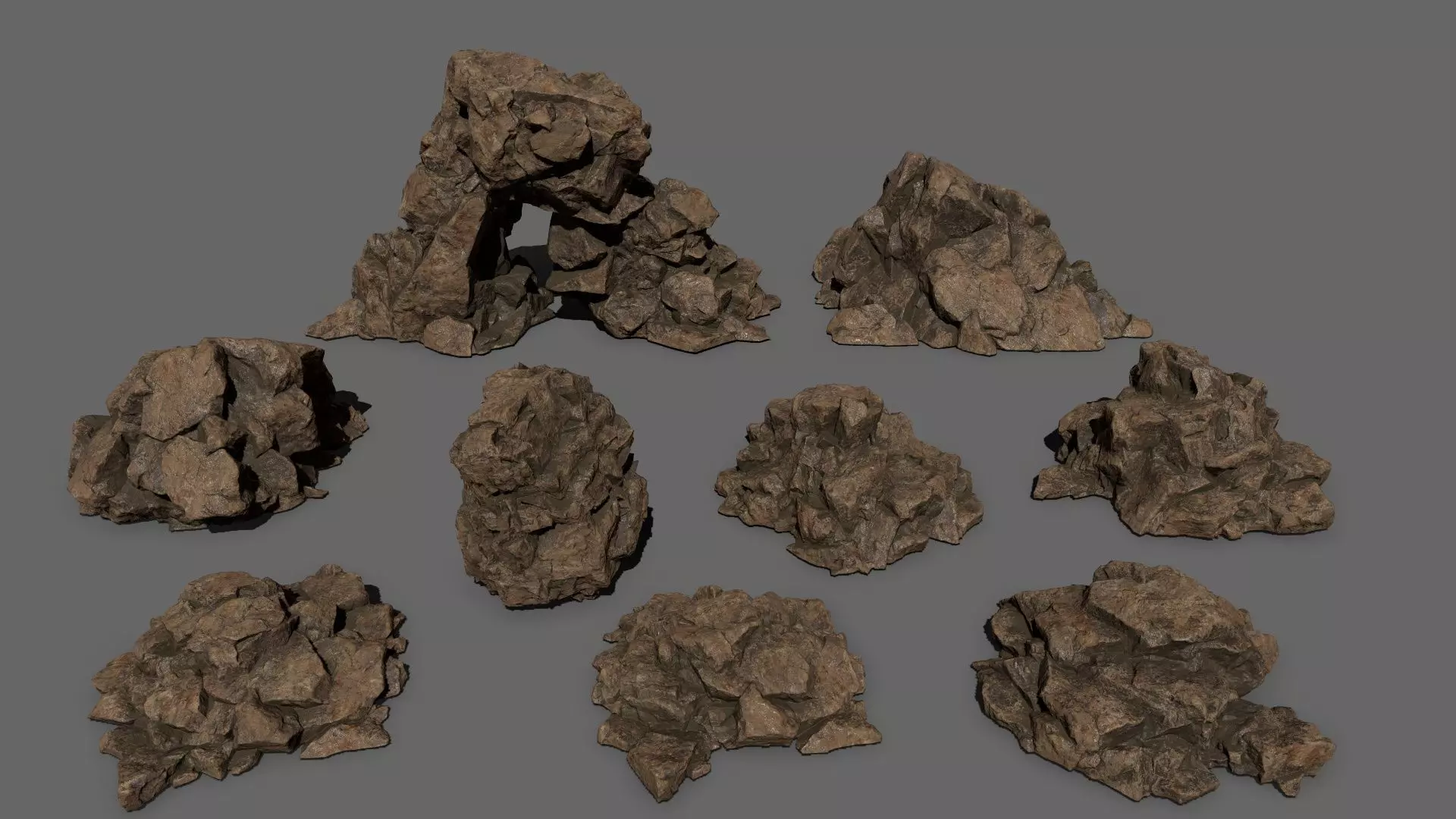 desert rock Low-poly 3D model_0