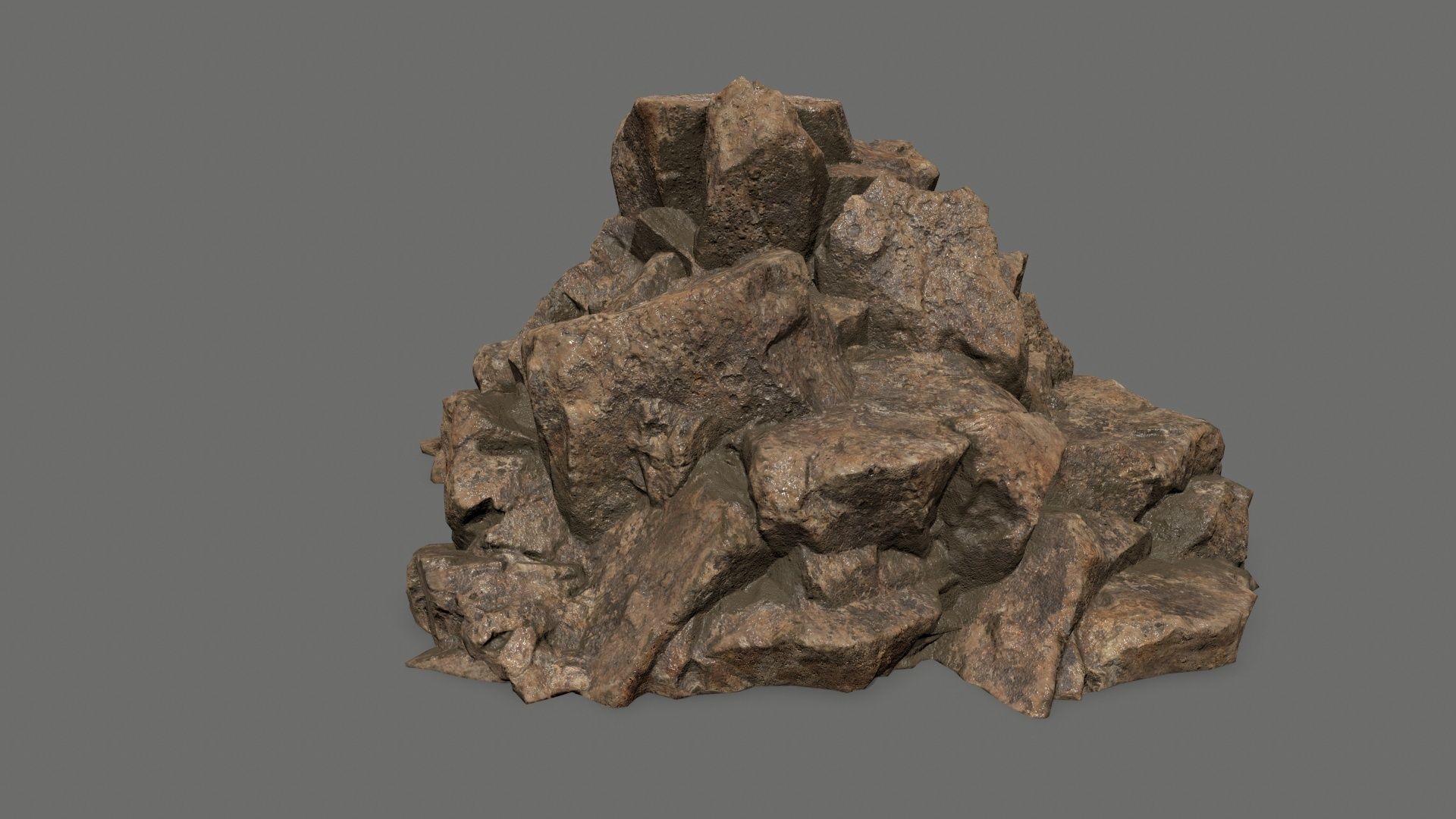 desert rock Low-poly 3D model_7