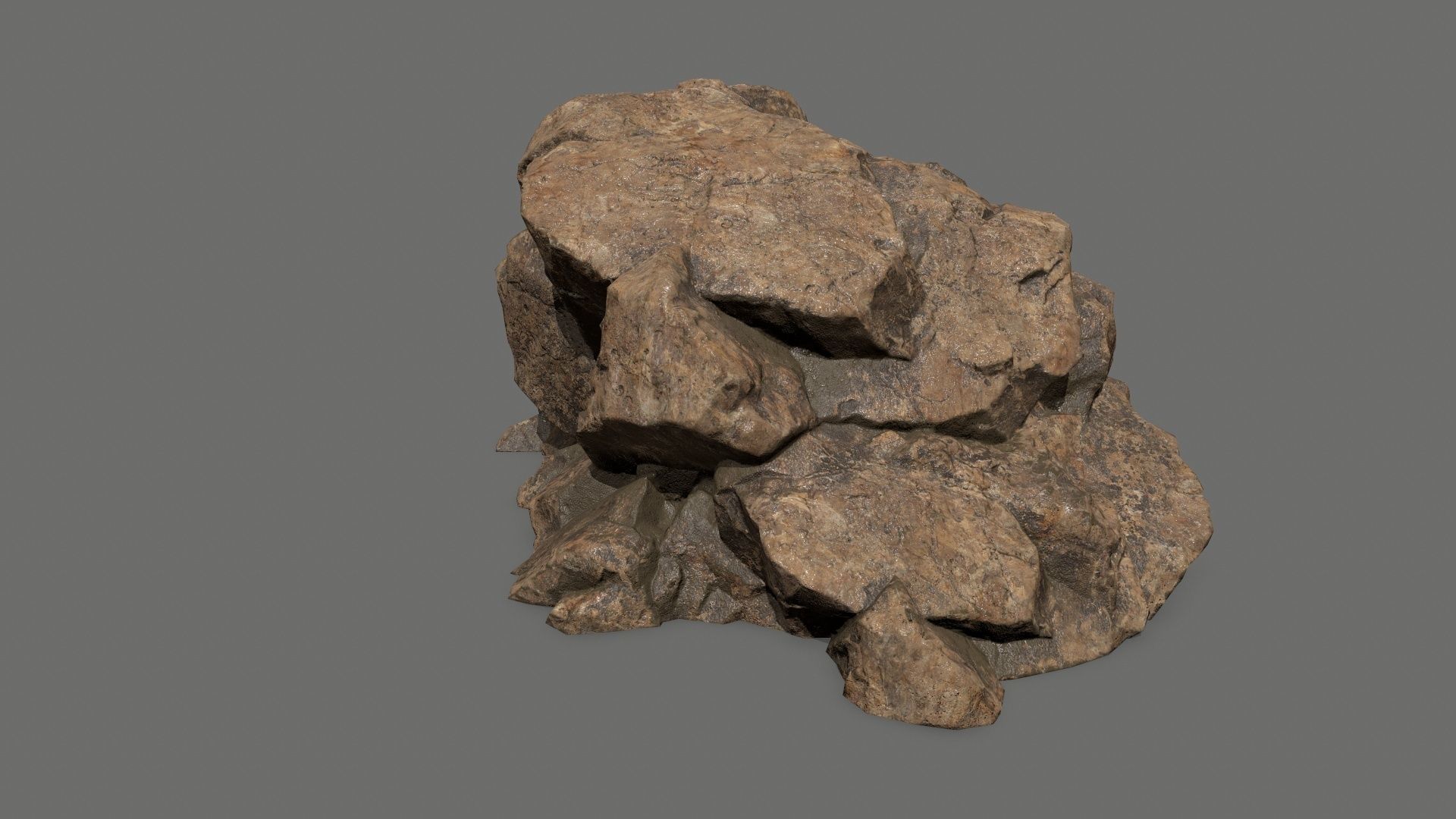 desert rock Low-poly 3D model_13