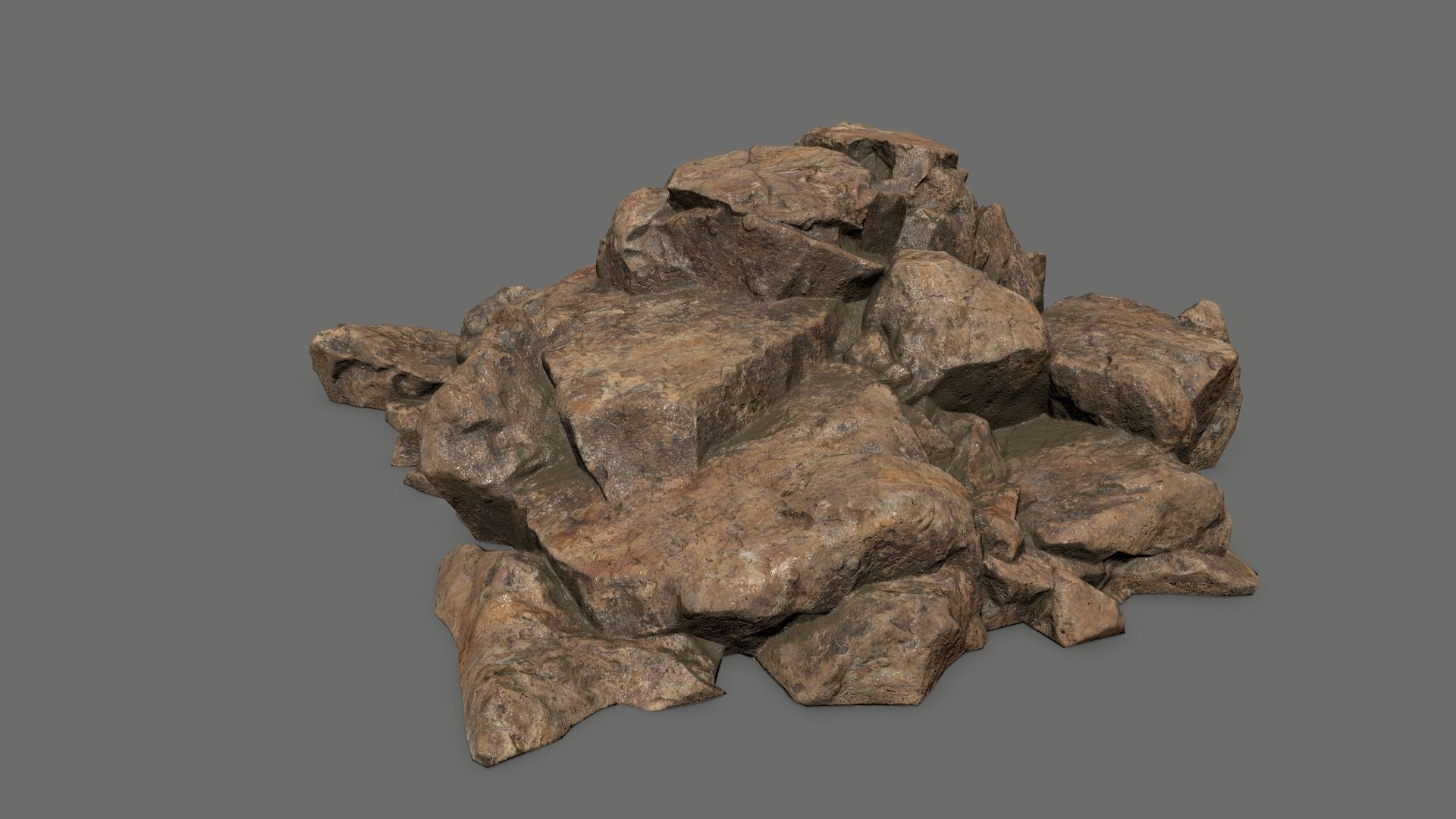 desert rock Low-poly 3D model_27