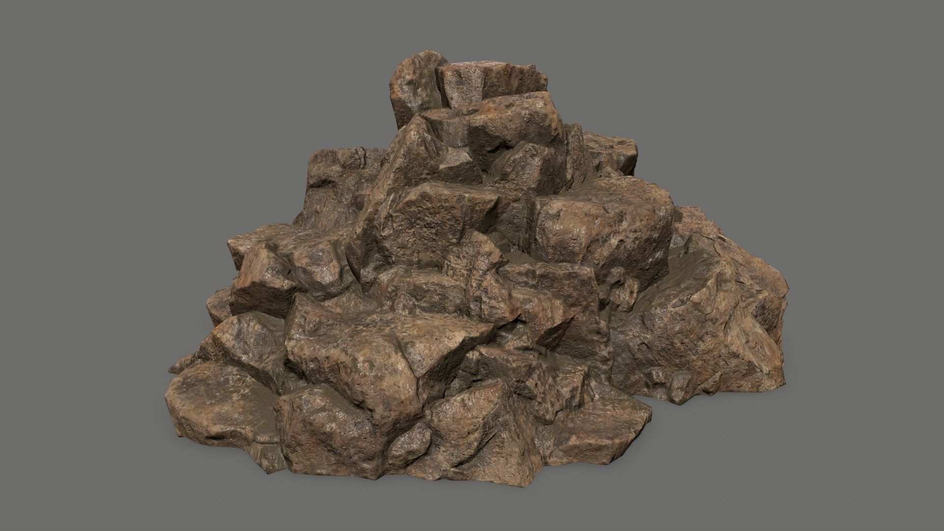 desert rock Low-poly 3D model_8