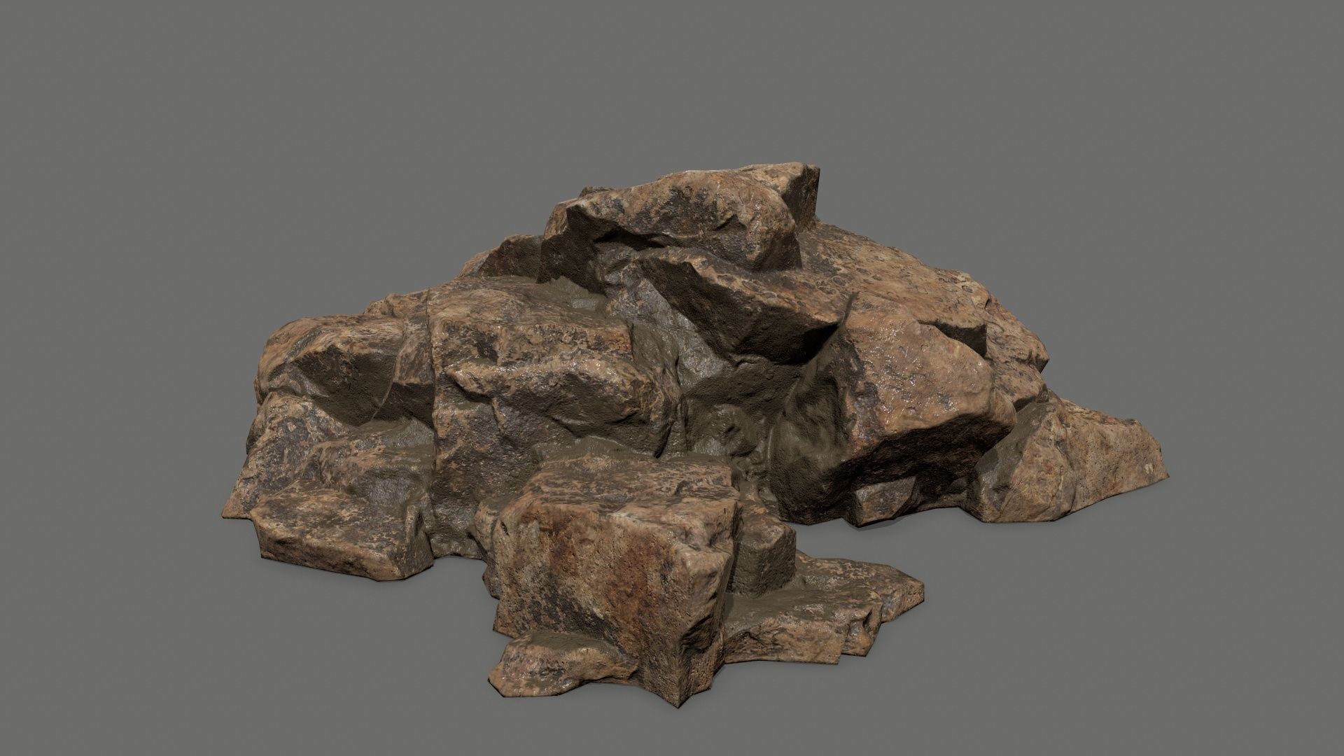 desert rock Low-poly 3D model_4