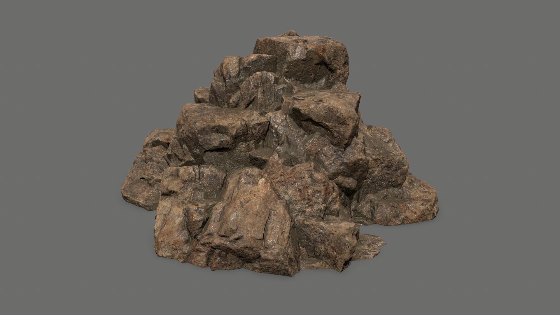 desert rock Low-poly 3D model_9
