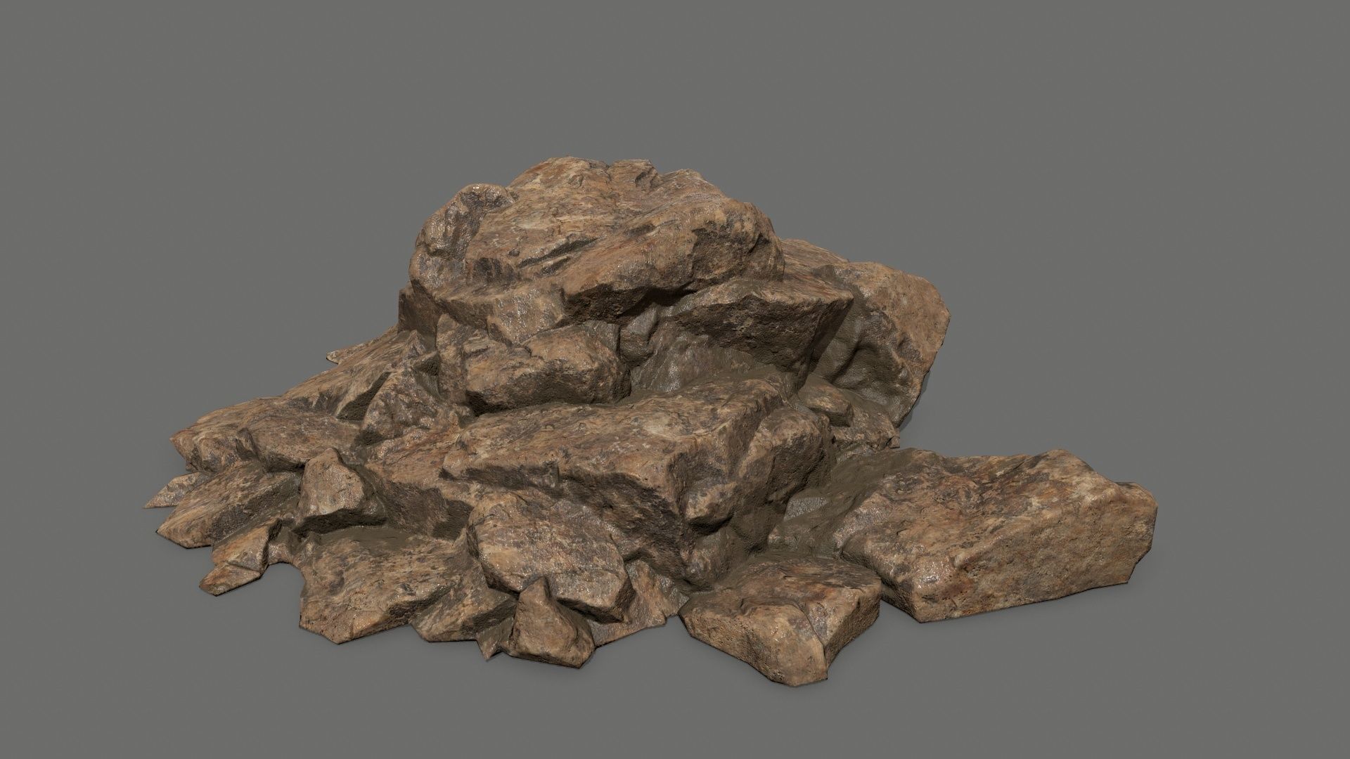 desert rock Low-poly 3D model_24