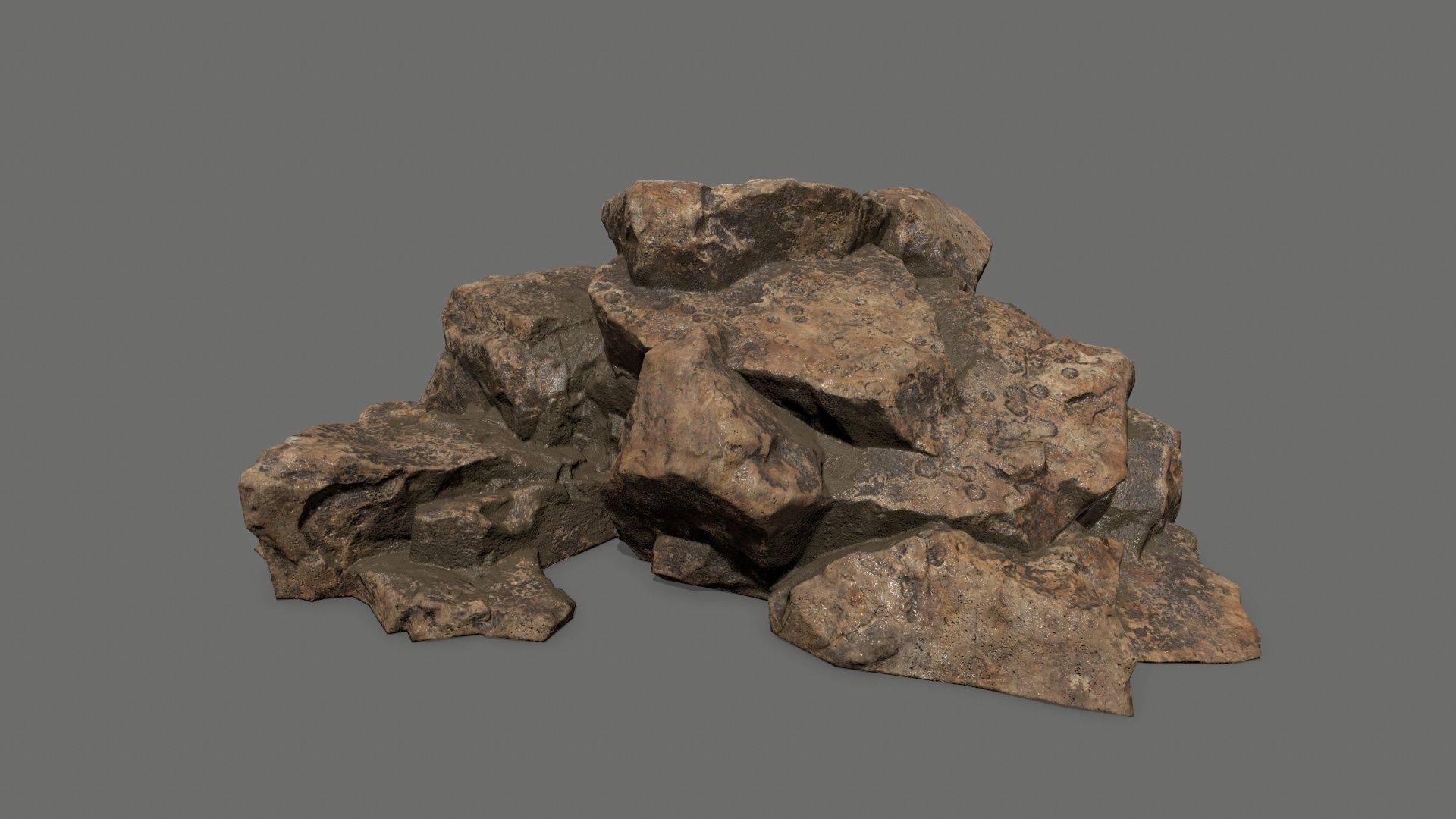 desert rock Low-poly 3D model_5