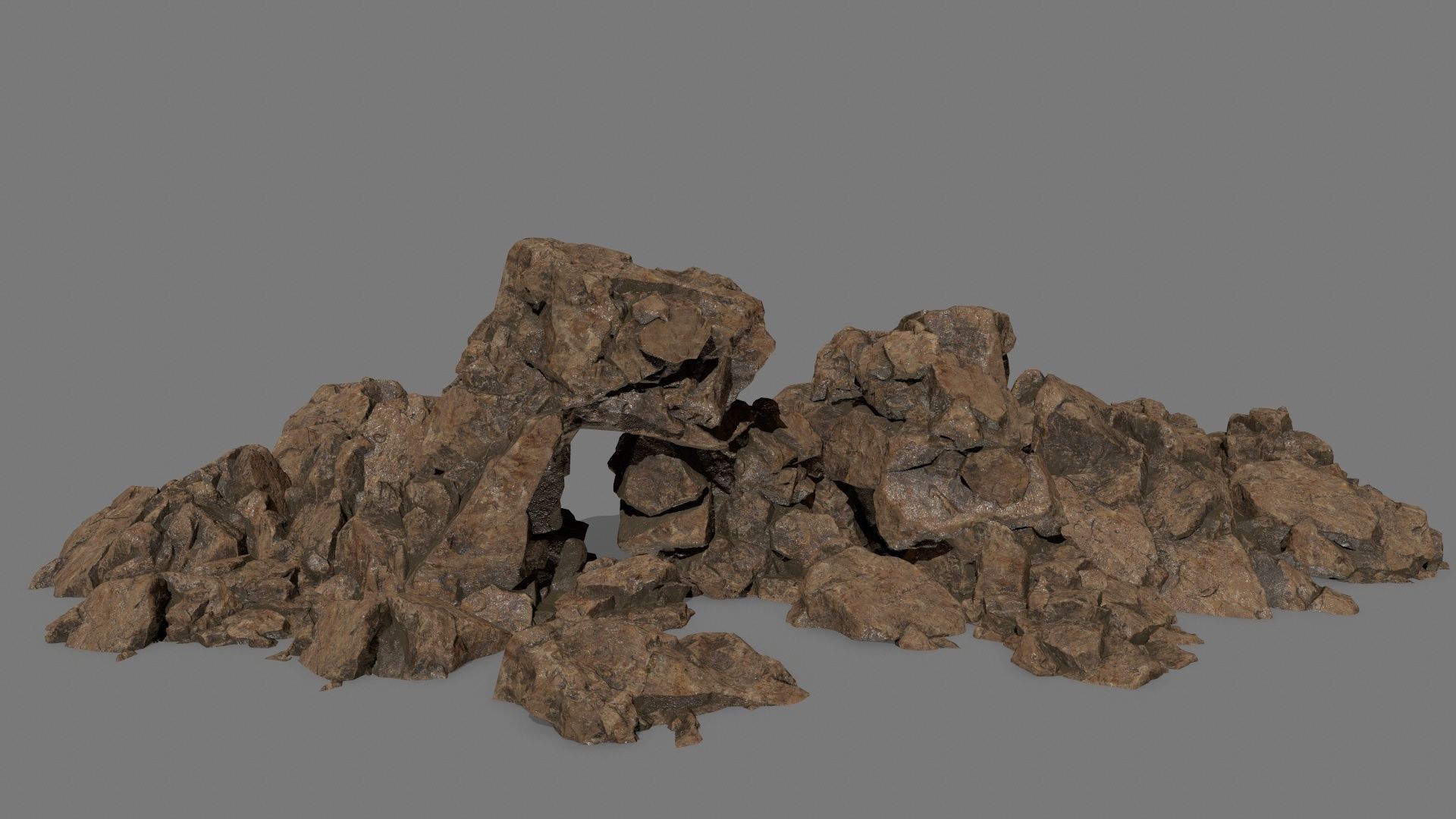 desert rock Low-poly 3D model_1