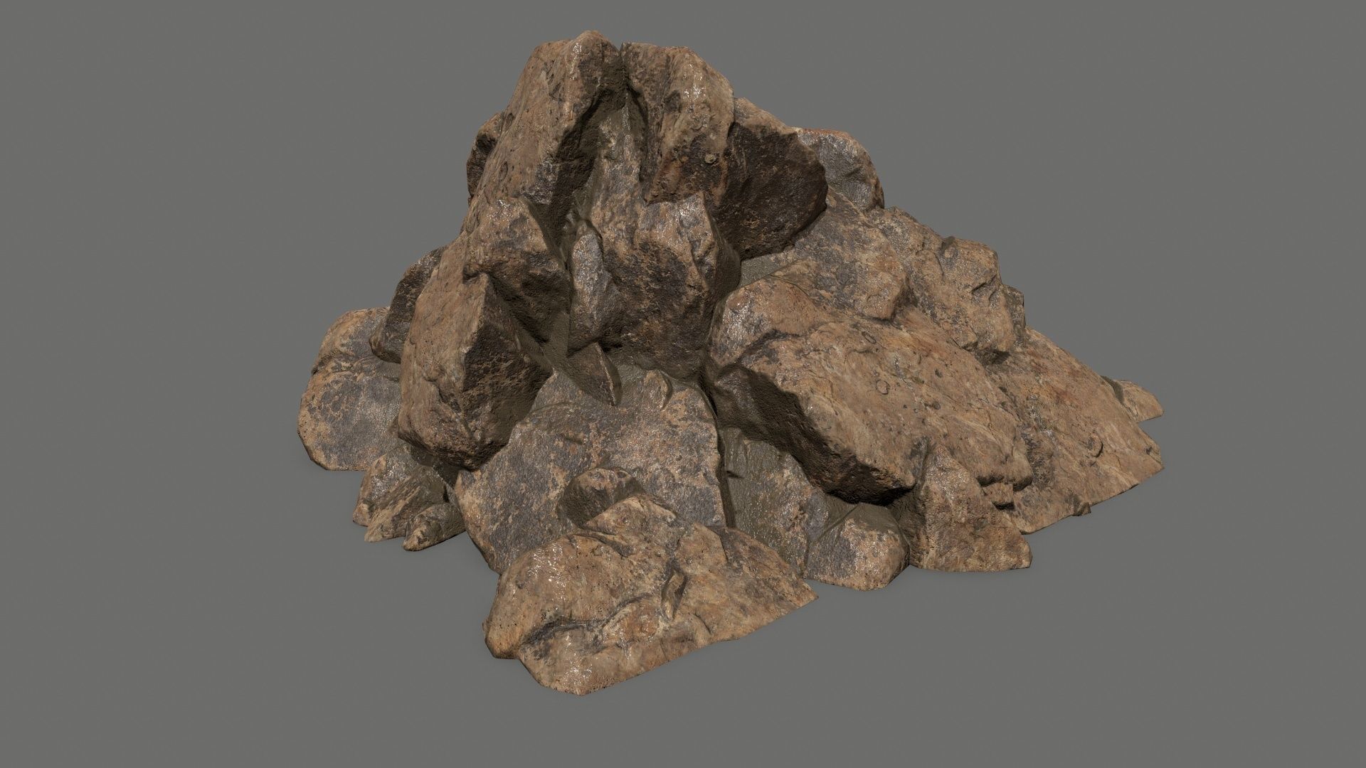 desert rock Low-poly 3D model_17