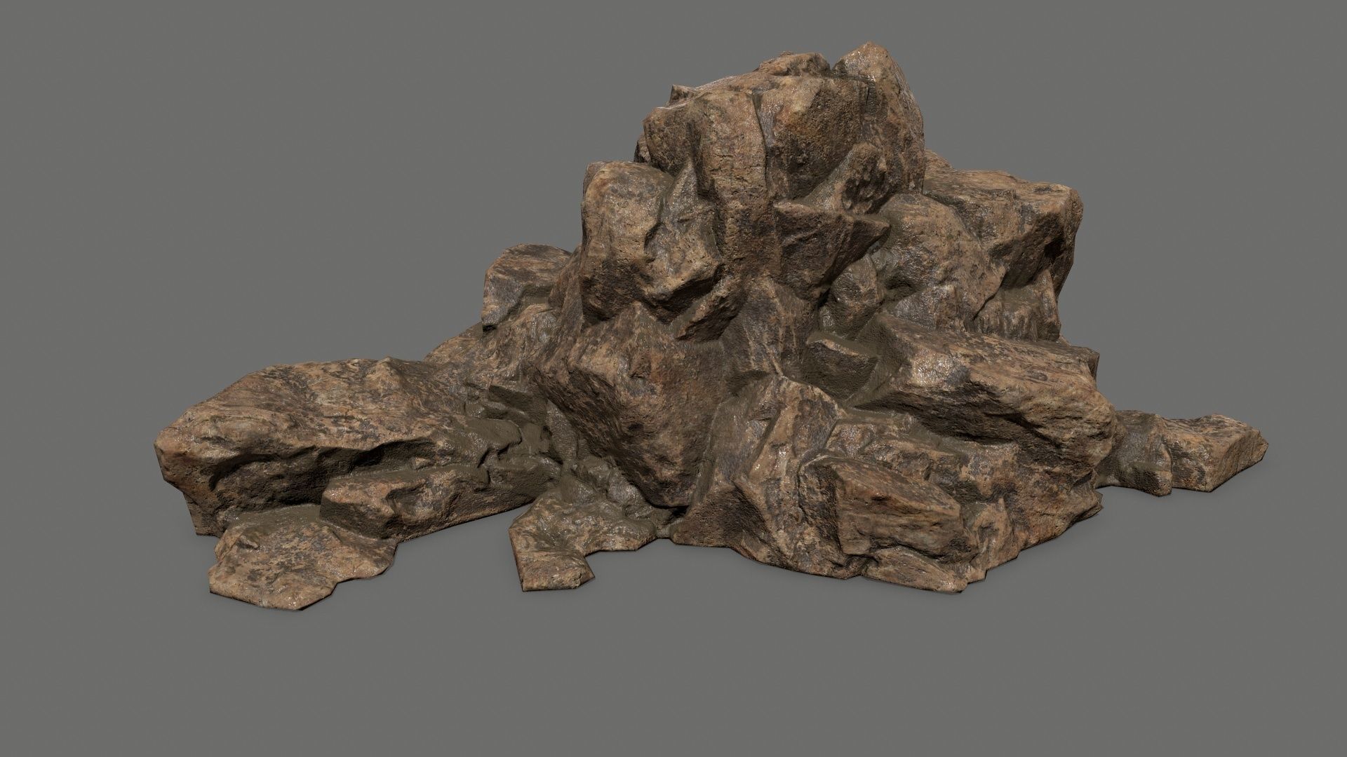 desert rock Low-poly 3D model_10