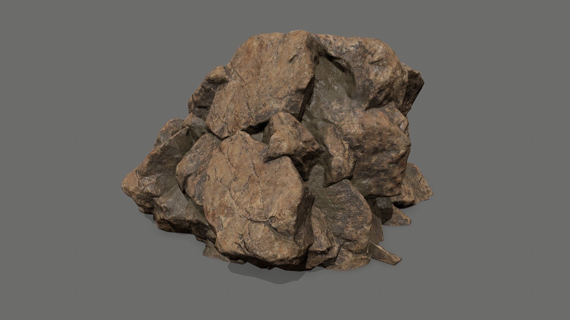 desert rock Low-poly 3D model_15