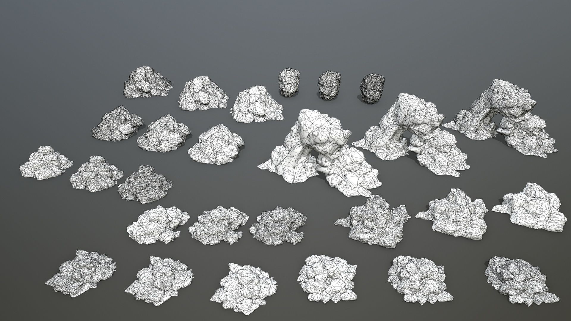 desert rock Low-poly 3D model_3