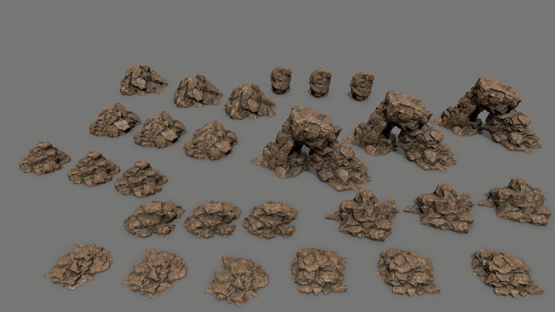 desert rock Low-poly 3D model_2